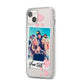 Photo with Text iPhone 14 Plus Clear Tough Case Starlight Angled Image