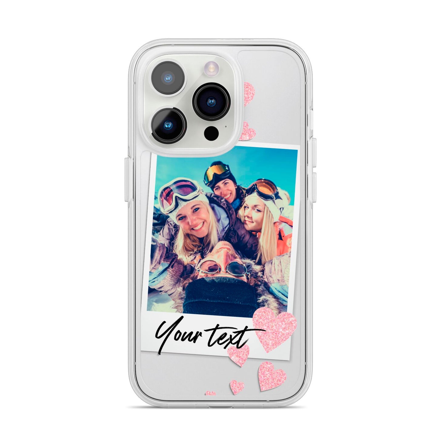 Photo with Text iPhone 14 Pro Clear Tough Case Silver