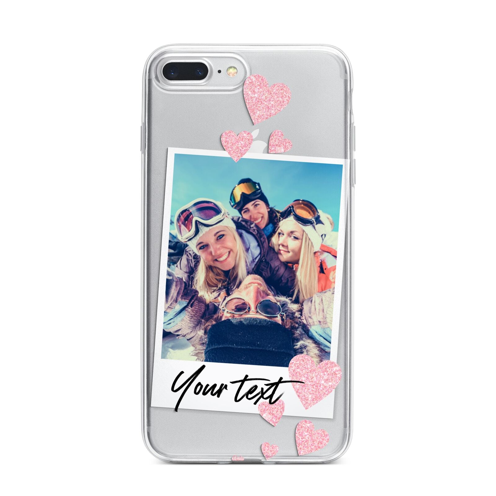 Photo with Text iPhone 7 Plus Bumper Case on Silver iPhone