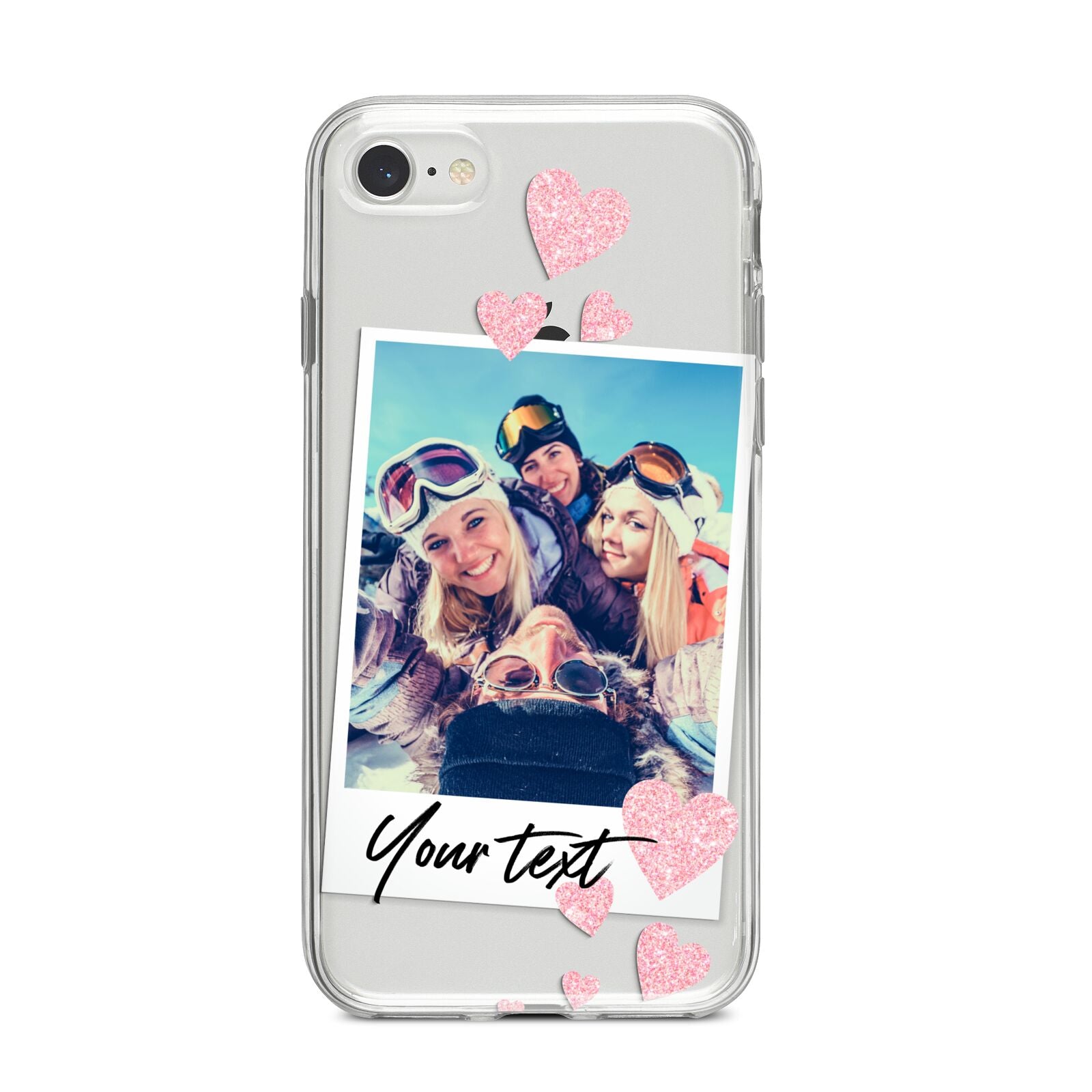 Photo with Text iPhone 8 Bumper Case on Silver iPhone