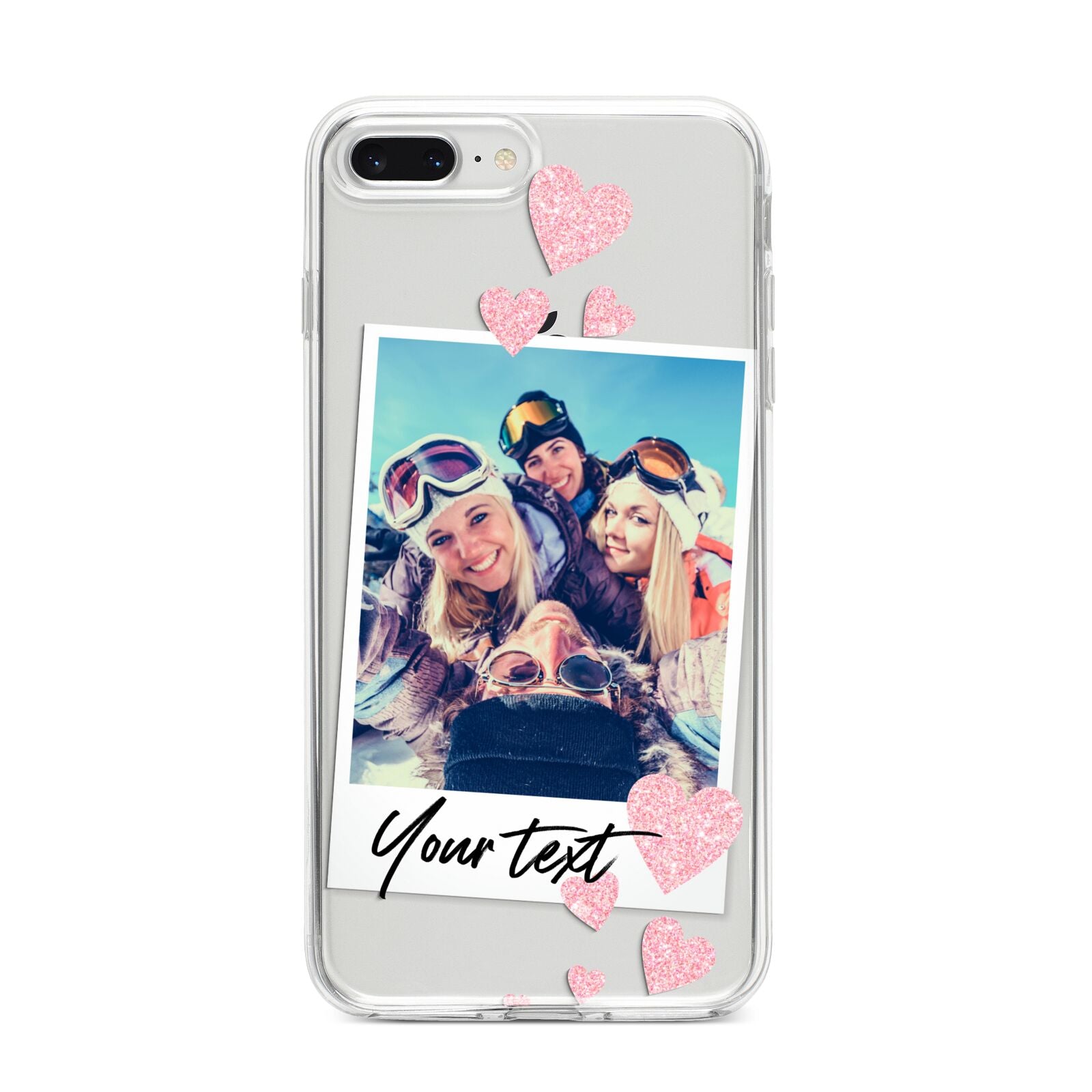 Photo with Text iPhone 8 Plus Bumper Case on Silver iPhone