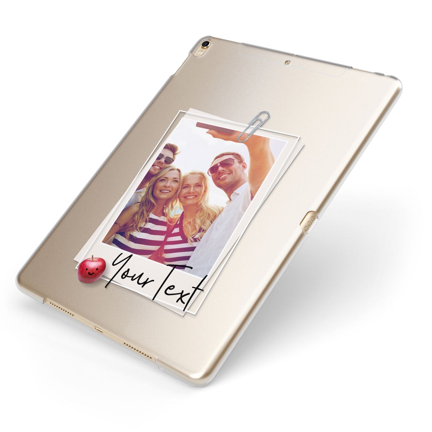 Photograph and Name Apple iPad Case on Gold iPad Side View