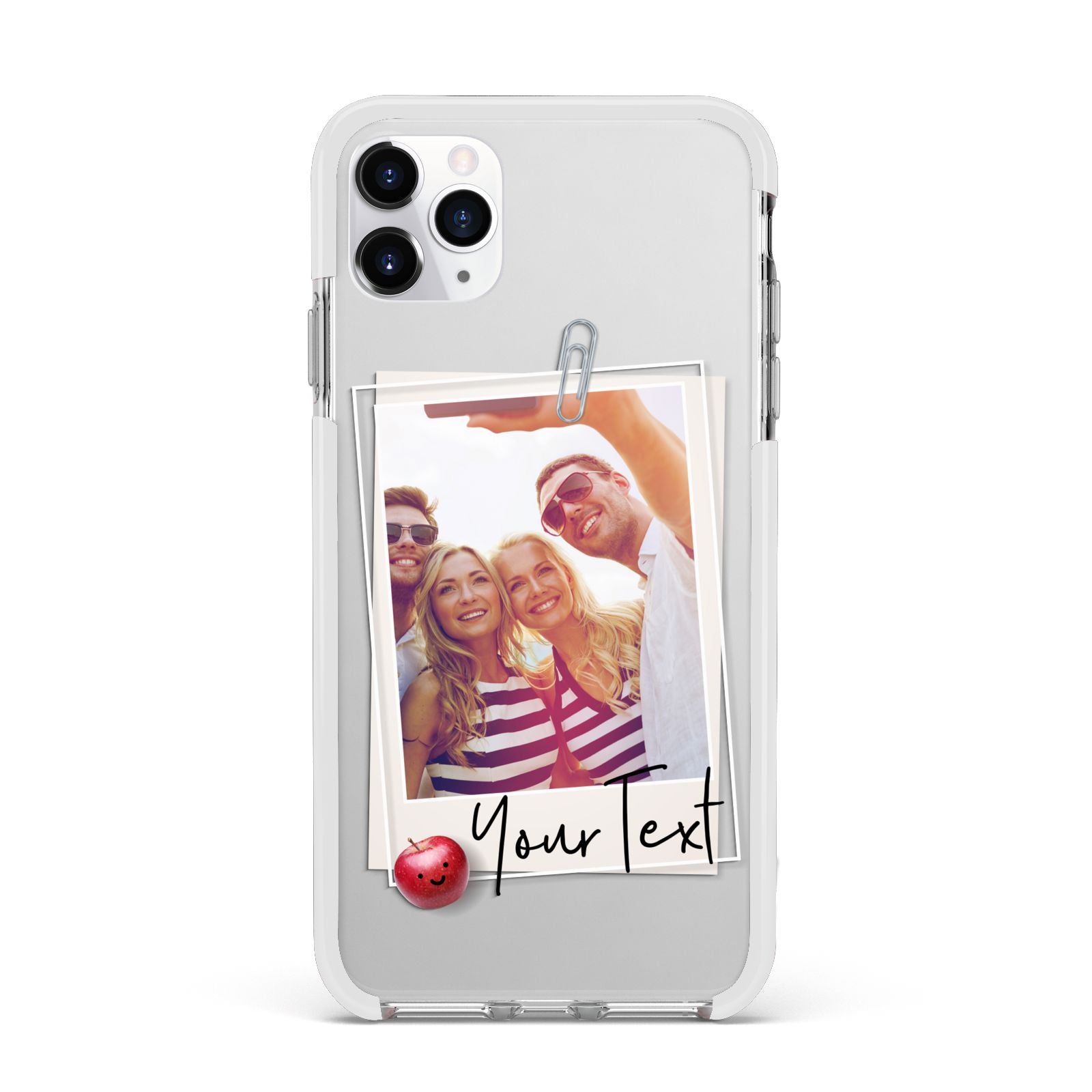 Photograph and Name Apple iPhone 11 Pro Max in Silver with White Impact Case