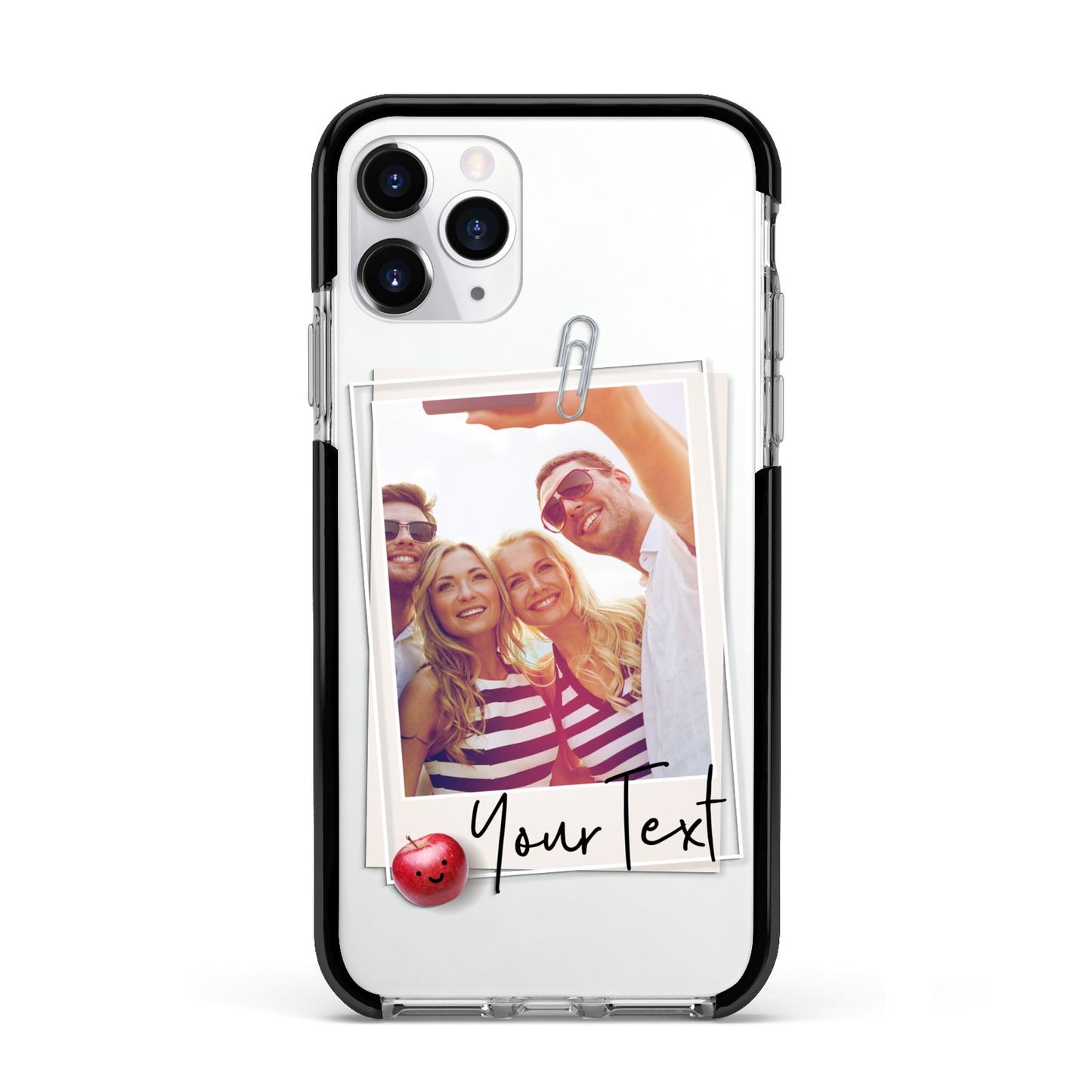Photograph and Name Apple iPhone 11 Pro in Silver with Black Impact Case