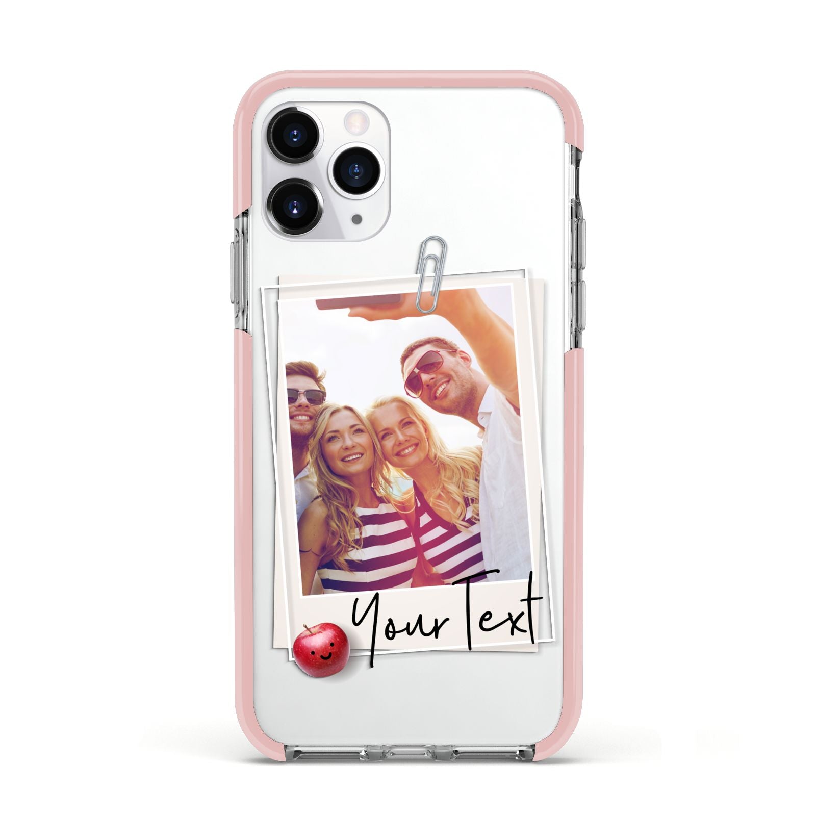 Photograph and Name Apple iPhone 11 Pro in Silver with Pink Impact Case