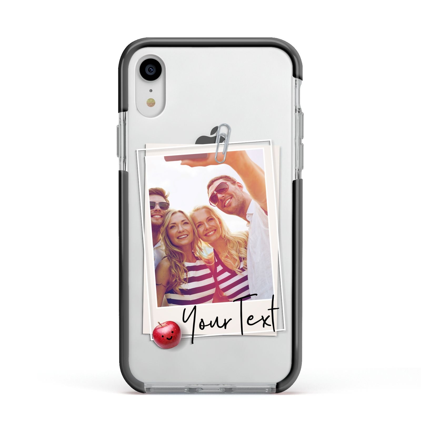 Photograph and Name Apple iPhone XR Impact Case Black Edge on Silver Phone