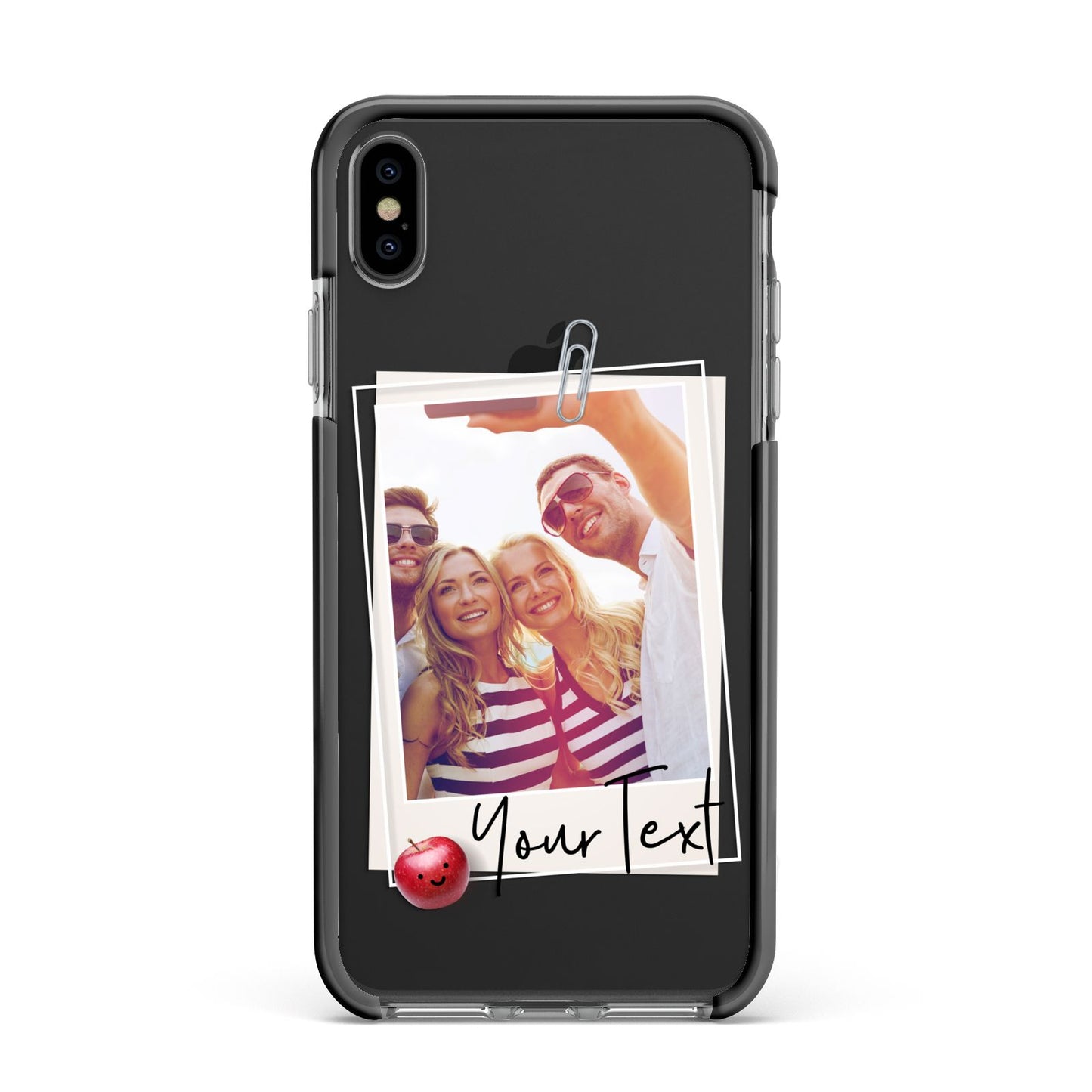 Photograph and Name Apple iPhone Xs Max Impact Case Black Edge on Black Phone