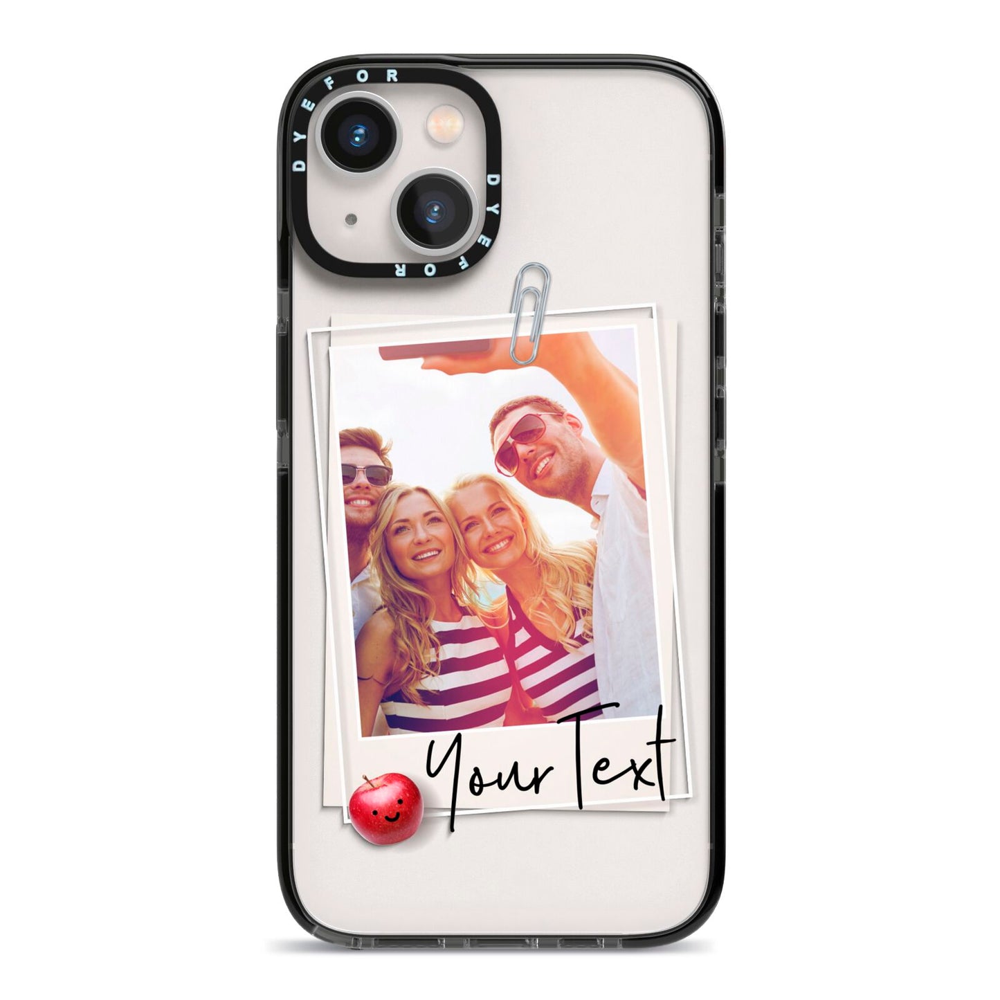 Photograph and Name iPhone 13 Black Impact Case on Silver phone