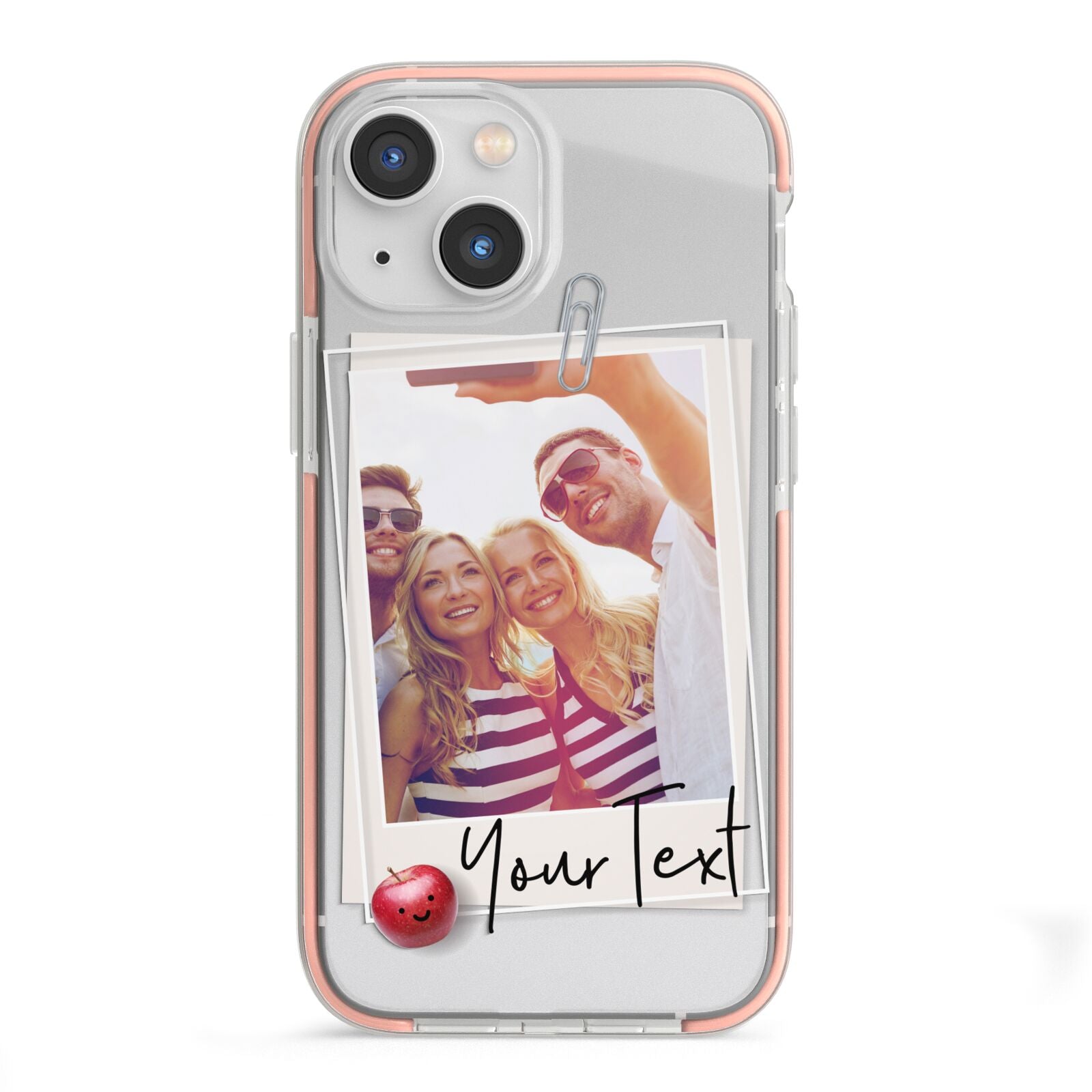 Photograph and Name iPhone 13 Mini TPU Impact Case with Pink Edges