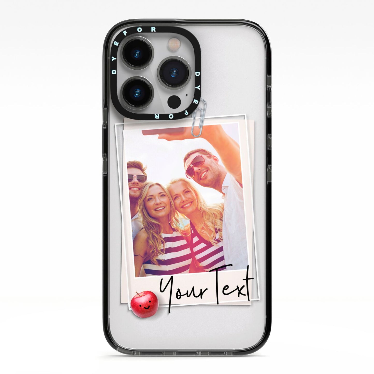 Photograph and Name iPhone 13 Pro Black Impact Case on Silver phone
