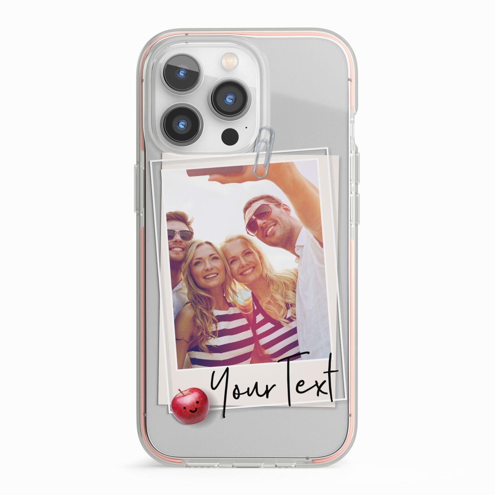 Photograph and Name iPhone 13 Pro TPU Impact Case with Pink Edges