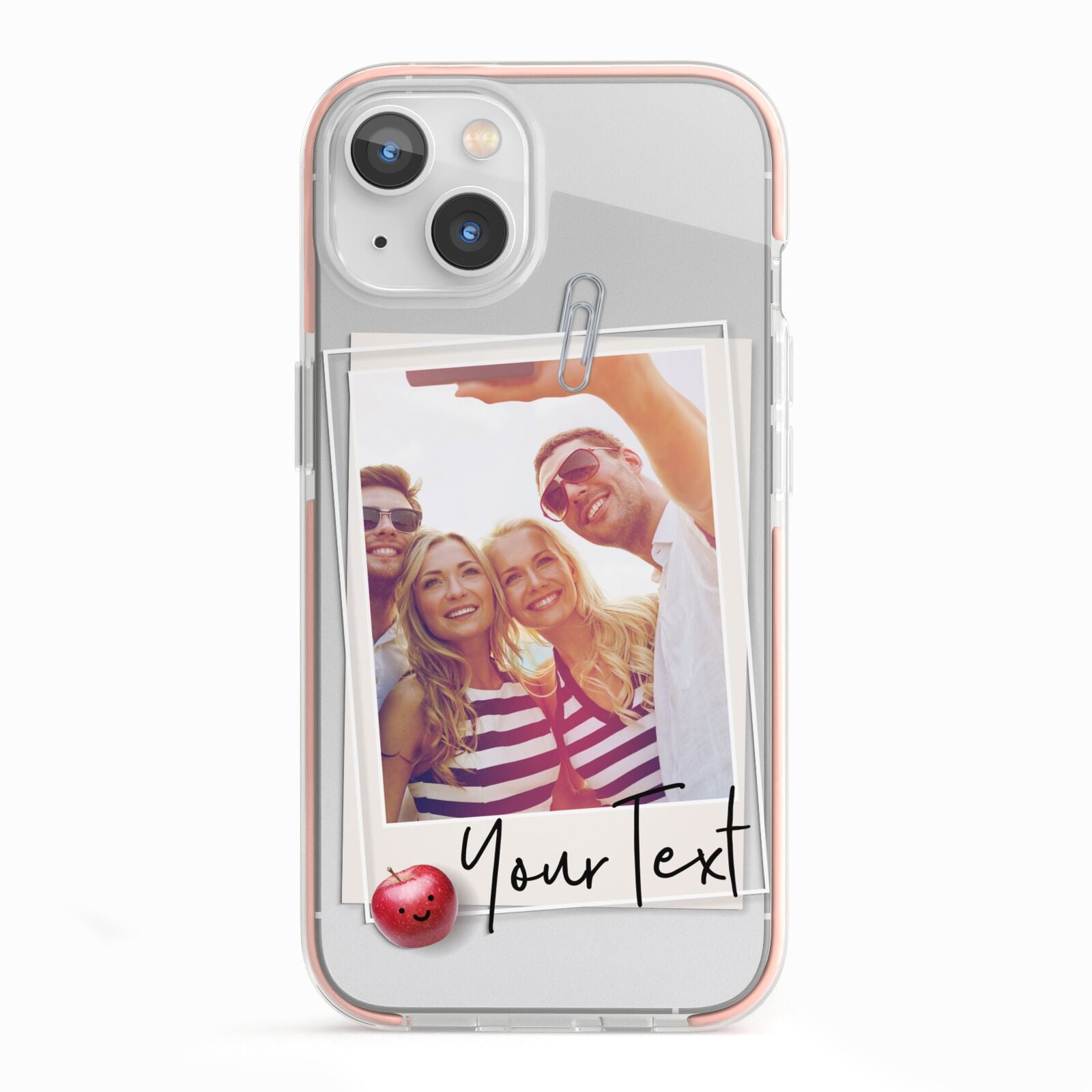 Photograph and Name iPhone 13 TPU Impact Case with Pink Edges