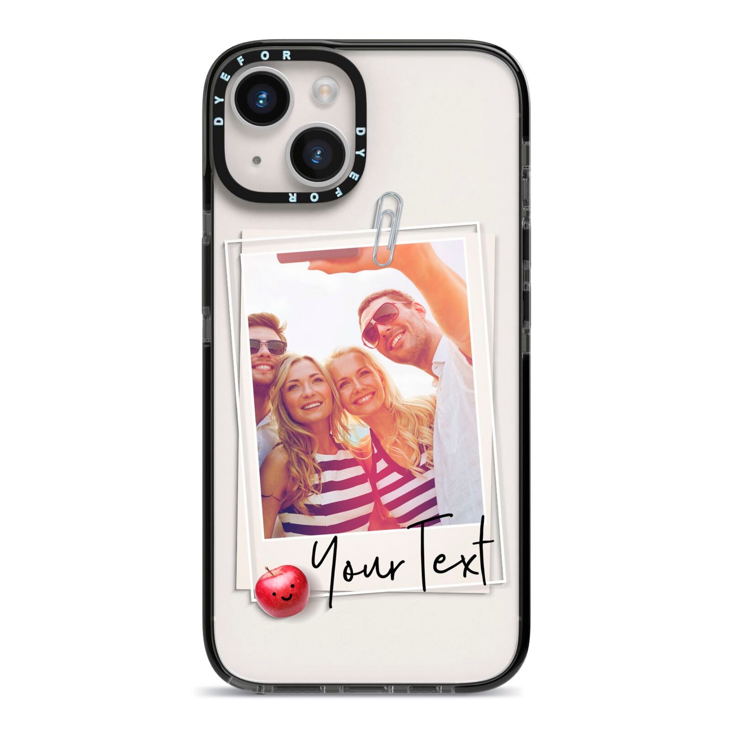 Photograph and Name iPhone 14 Black Impact Case on Silver phone