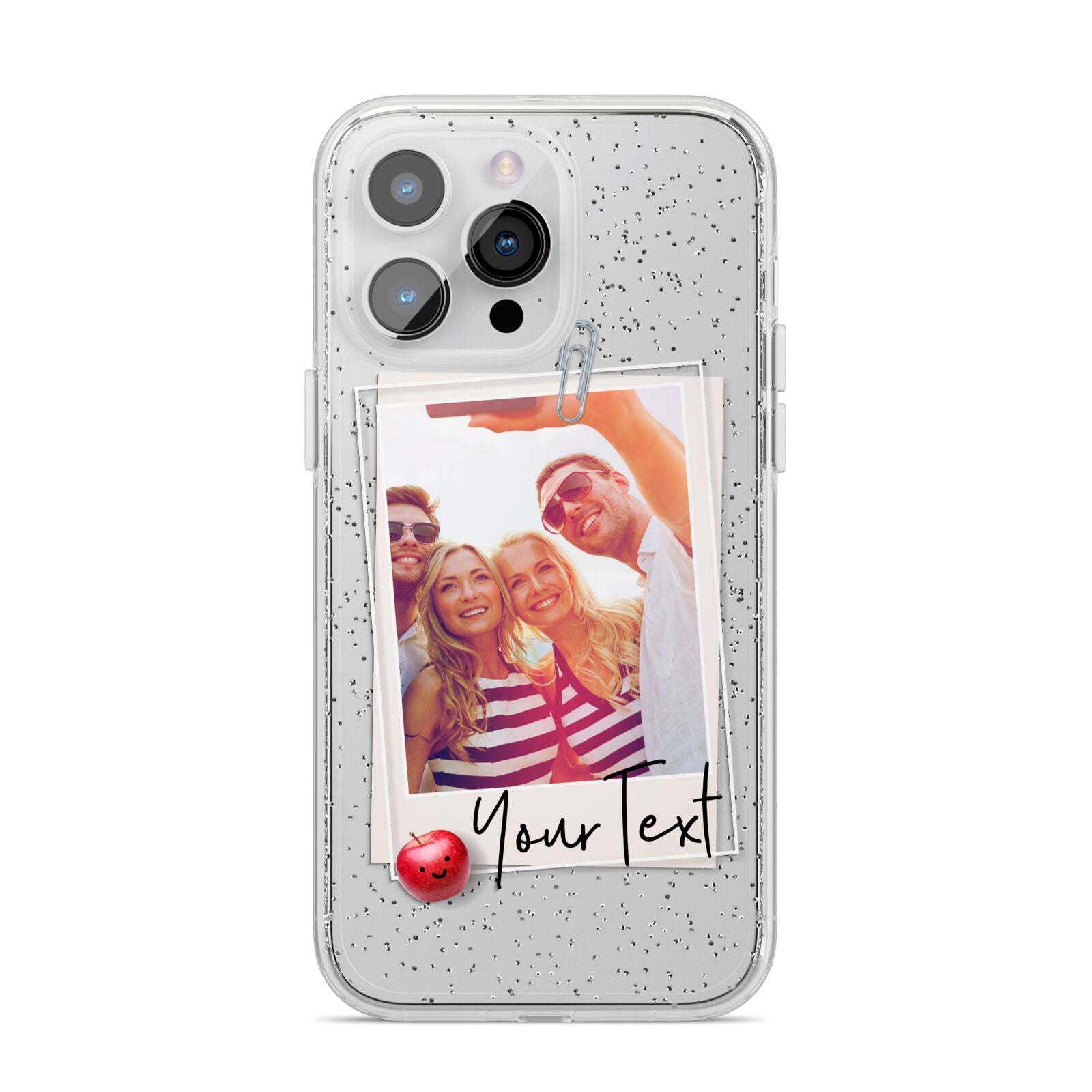 Photograph and Name iPhone 14 Pro Max Glitter Tough Case Silver