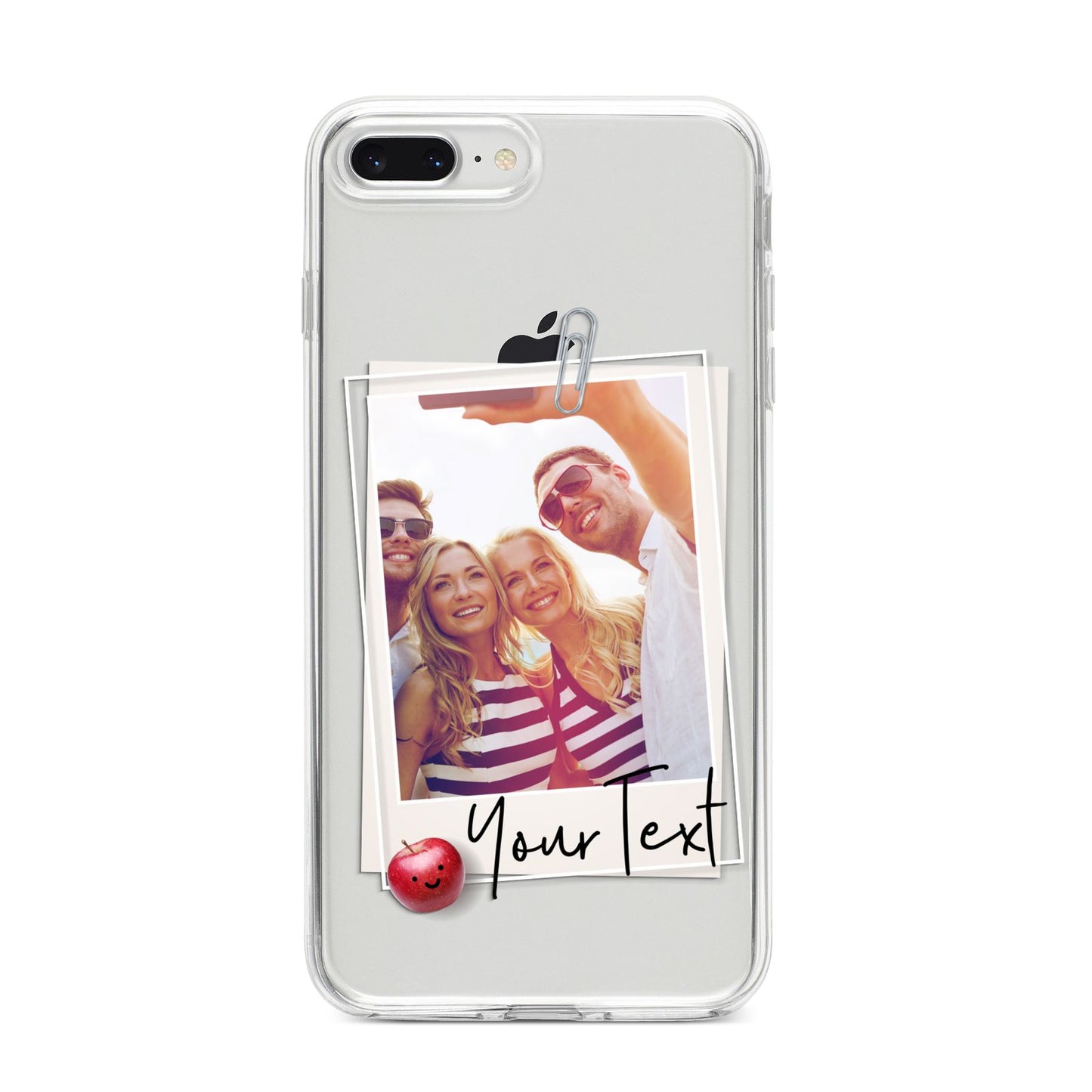 Photograph and Name iPhone 8 Plus Bumper Case on Silver iPhone