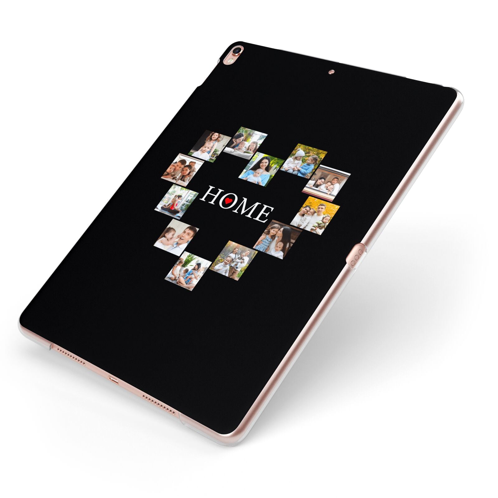 Photos of Home Personalised Apple iPad Case on Rose Gold iPad Side View