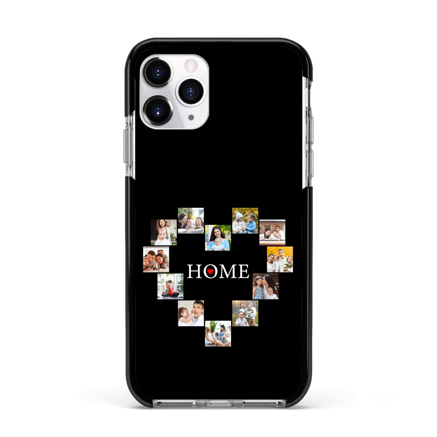 Photos of Home Personalised Apple iPhone 11 Pro in Silver with Black Impact Case