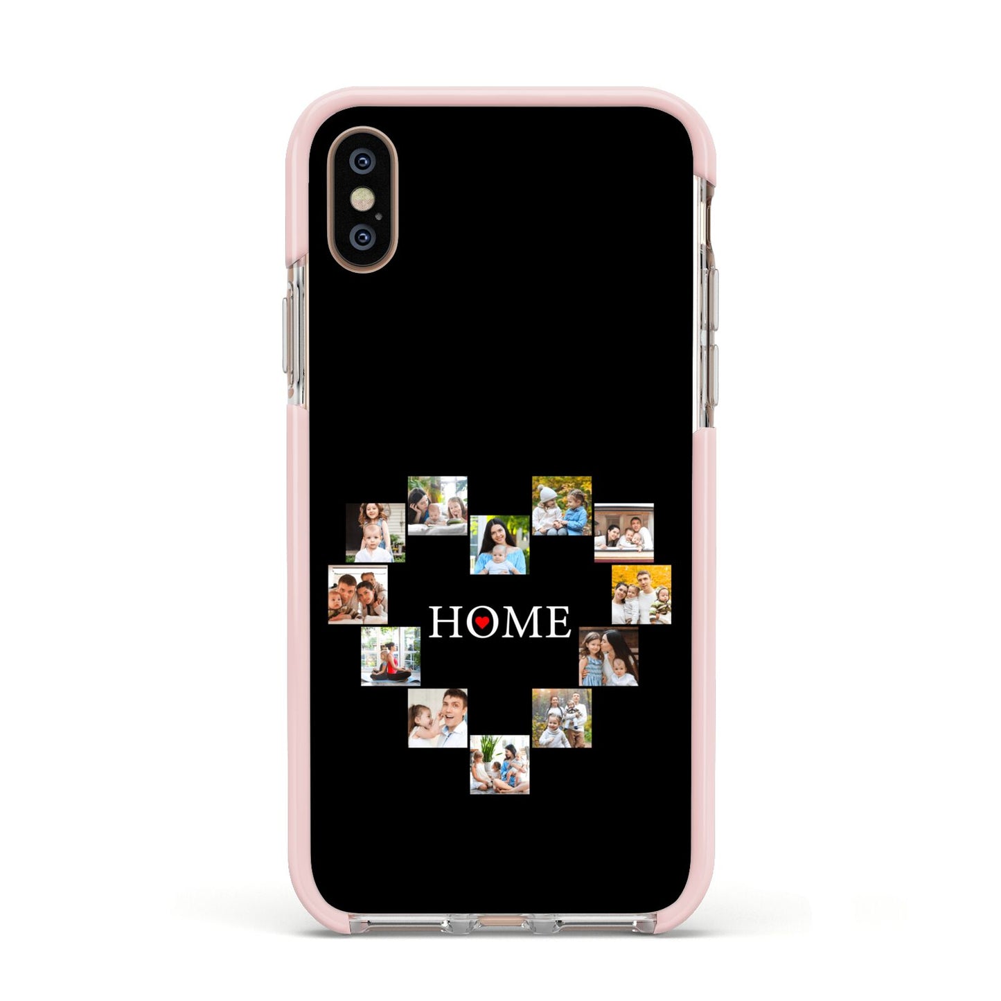 Photos of Home Personalised Apple iPhone Xs Impact Case Pink Edge on Gold Phone
