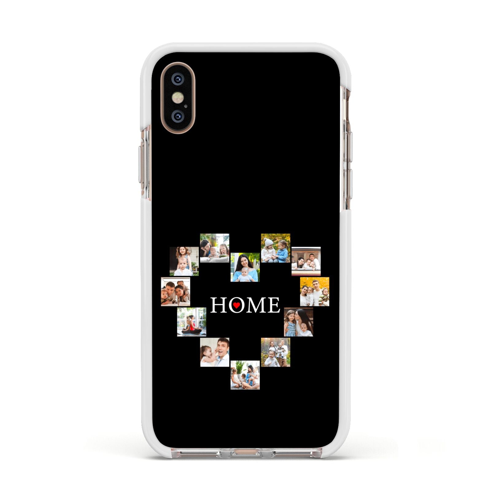 Photos of Home Personalised Apple iPhone Xs Impact Case White Edge on Gold Phone