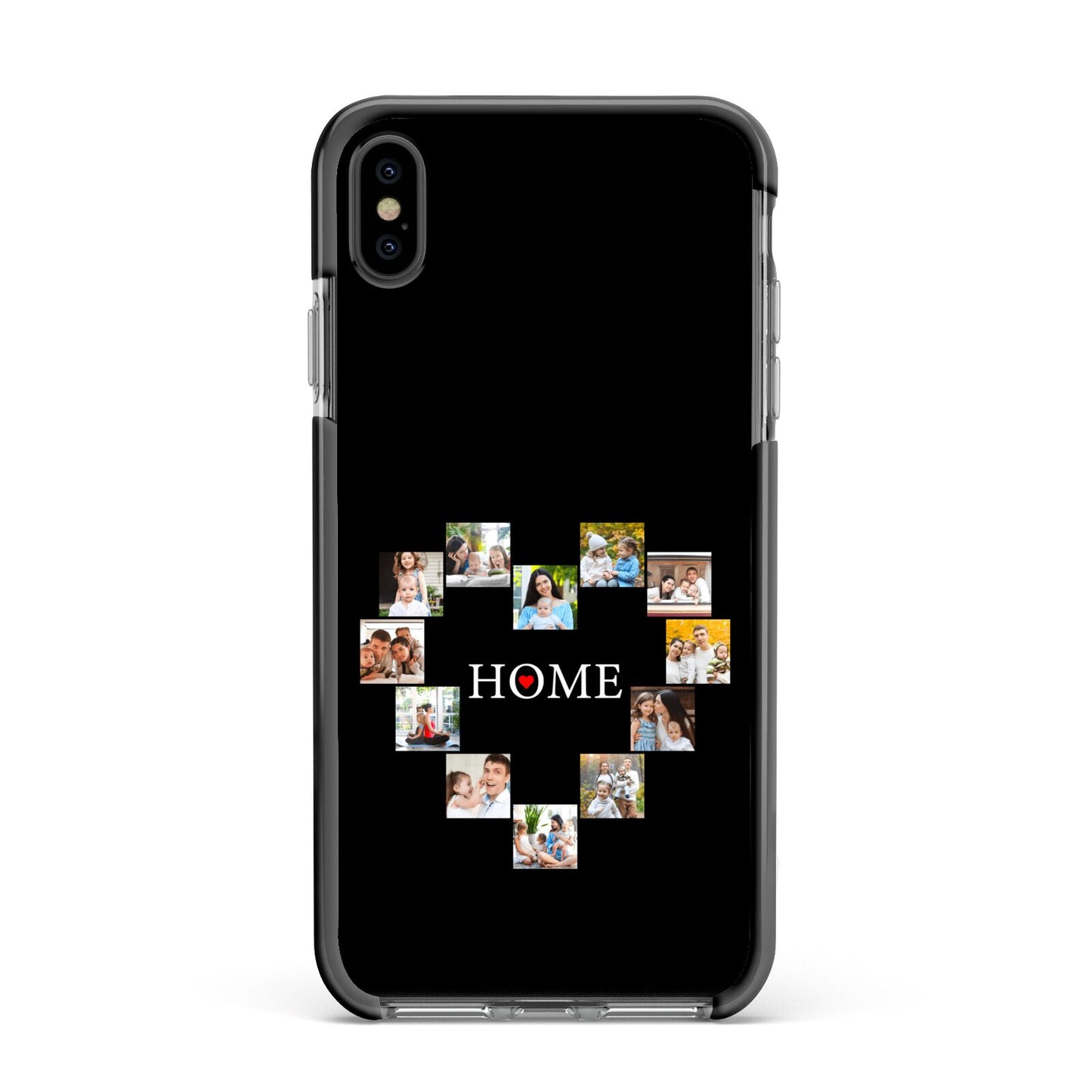 Photos of Home Personalised Apple iPhone Xs Max Impact Case Black Edge on Black Phone