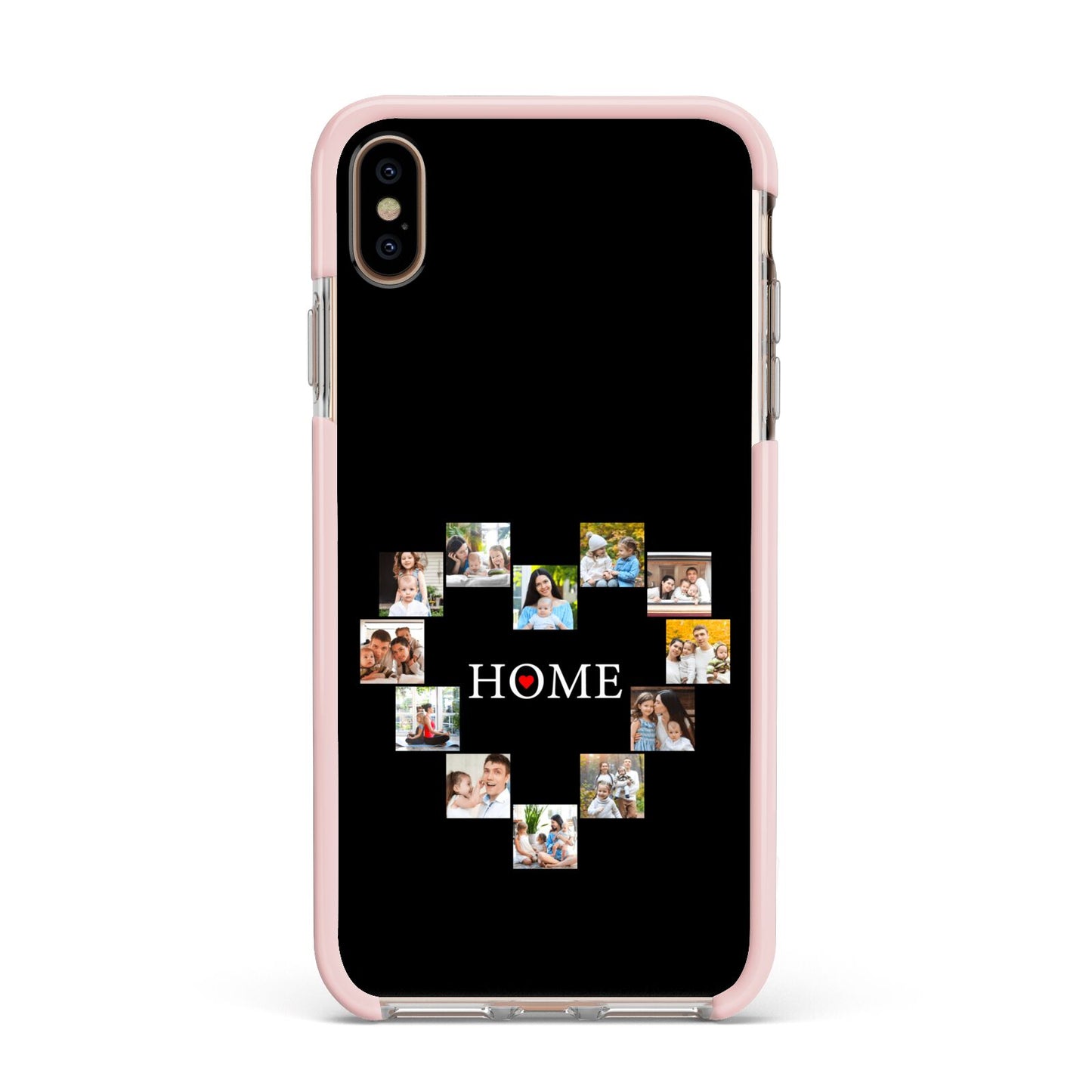 Photos of Home Personalised Apple iPhone Xs Max Impact Case Pink Edge on Gold Phone
