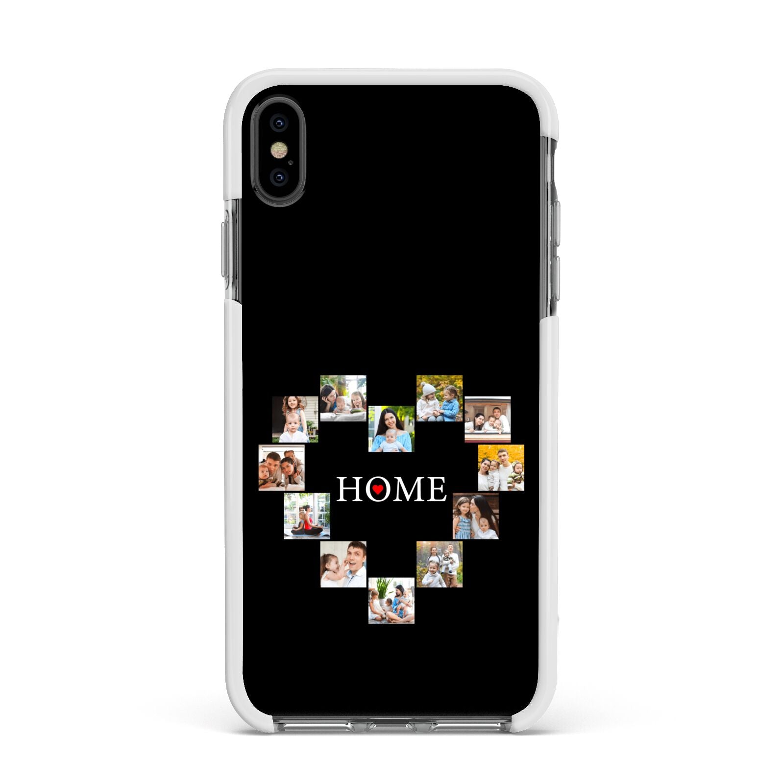 Photos of Home Personalised Apple iPhone Xs Max Impact Case White Edge on Black Phone