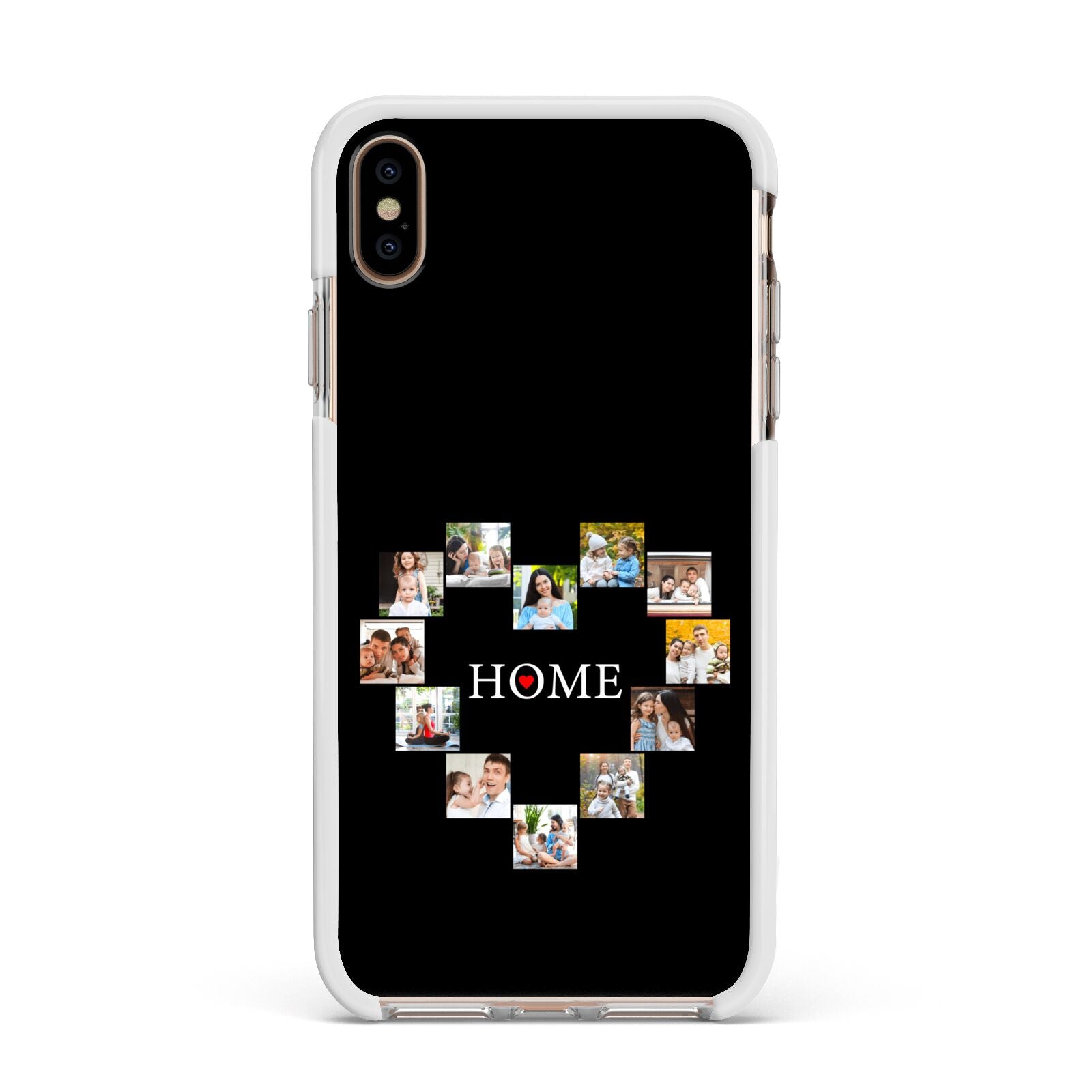 Photos of Home Personalised Apple iPhone Xs Max Impact Case White Edge on Gold Phone
