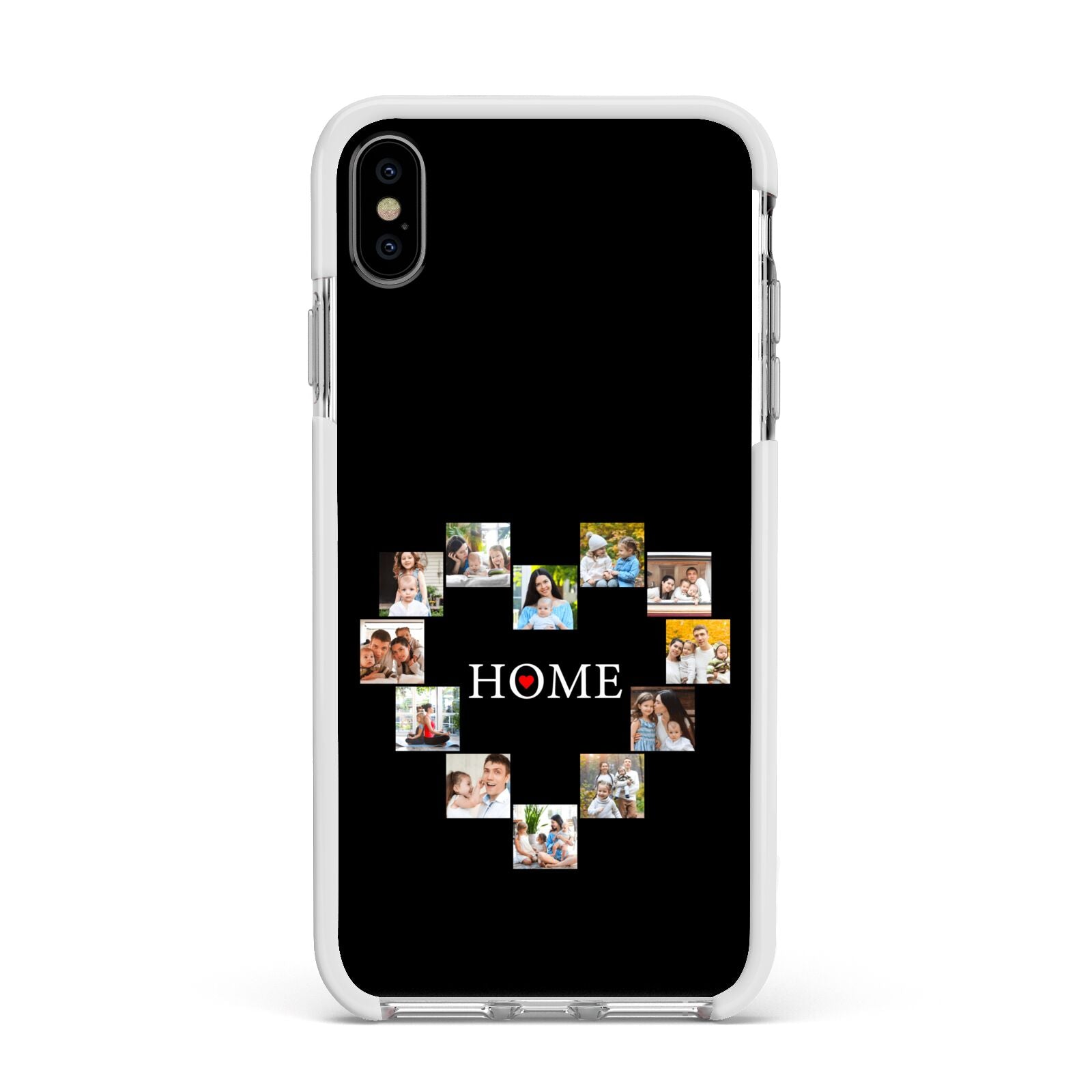 Photos of Home Personalised Apple iPhone Xs Max Impact Case White Edge on Silver Phone