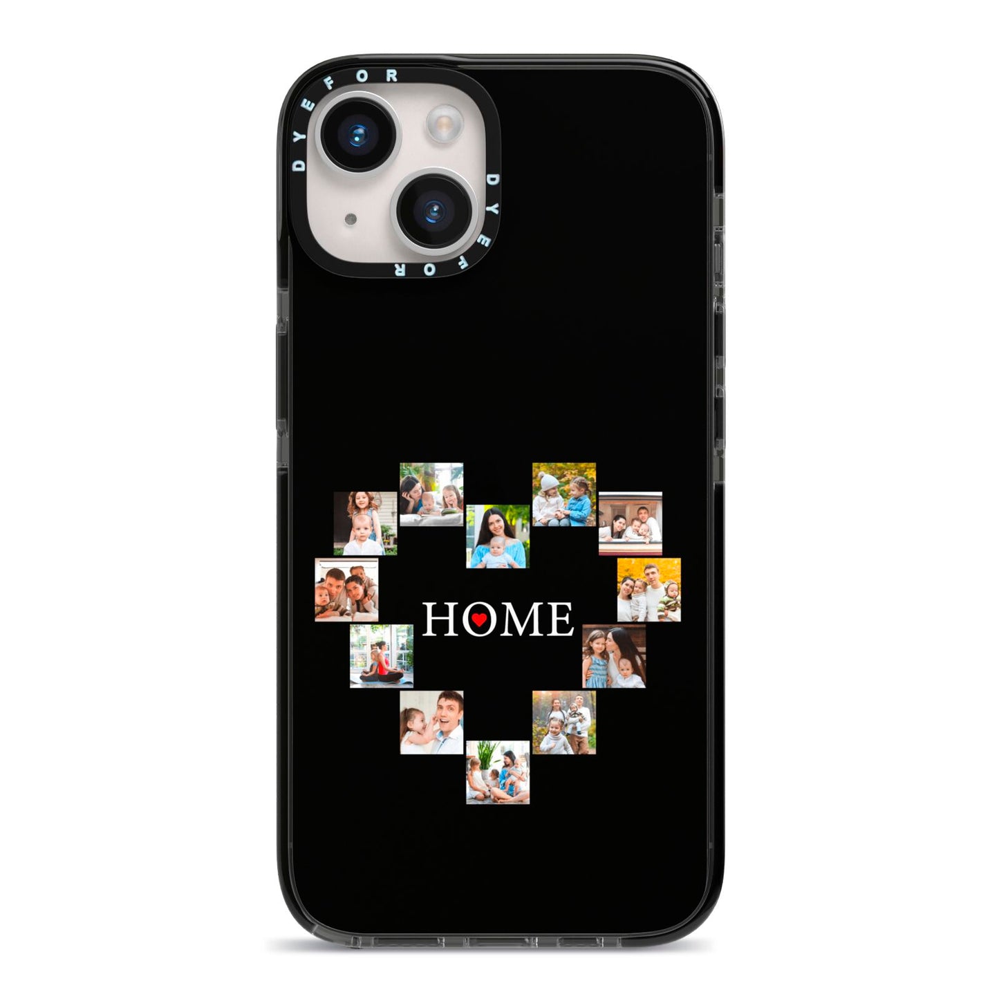Photos of Home Personalised iPhone 14 Black Impact Case on Silver phone