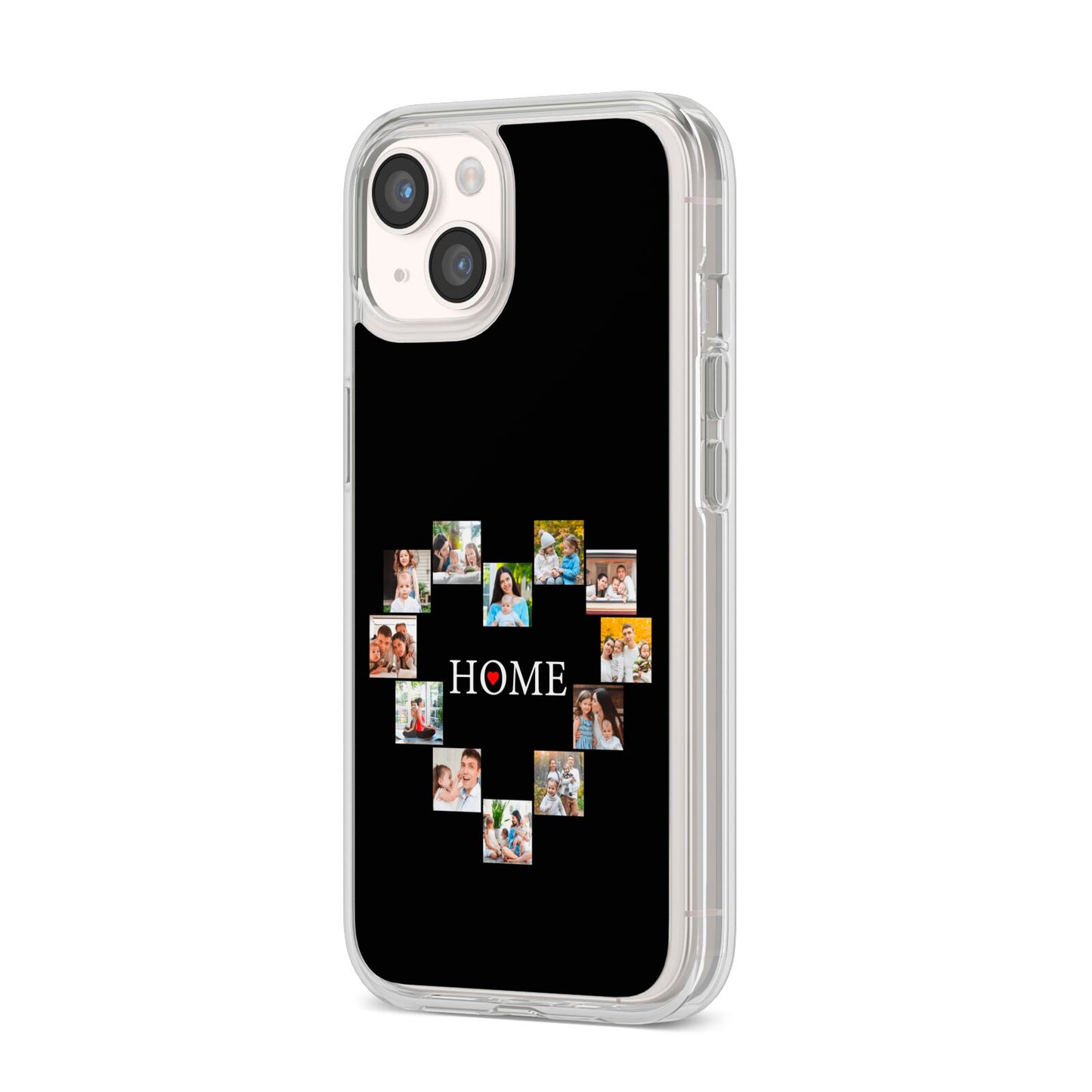 Photos of Home Personalised iPhone 14 Clear Tough Case Starlight Angled Image
