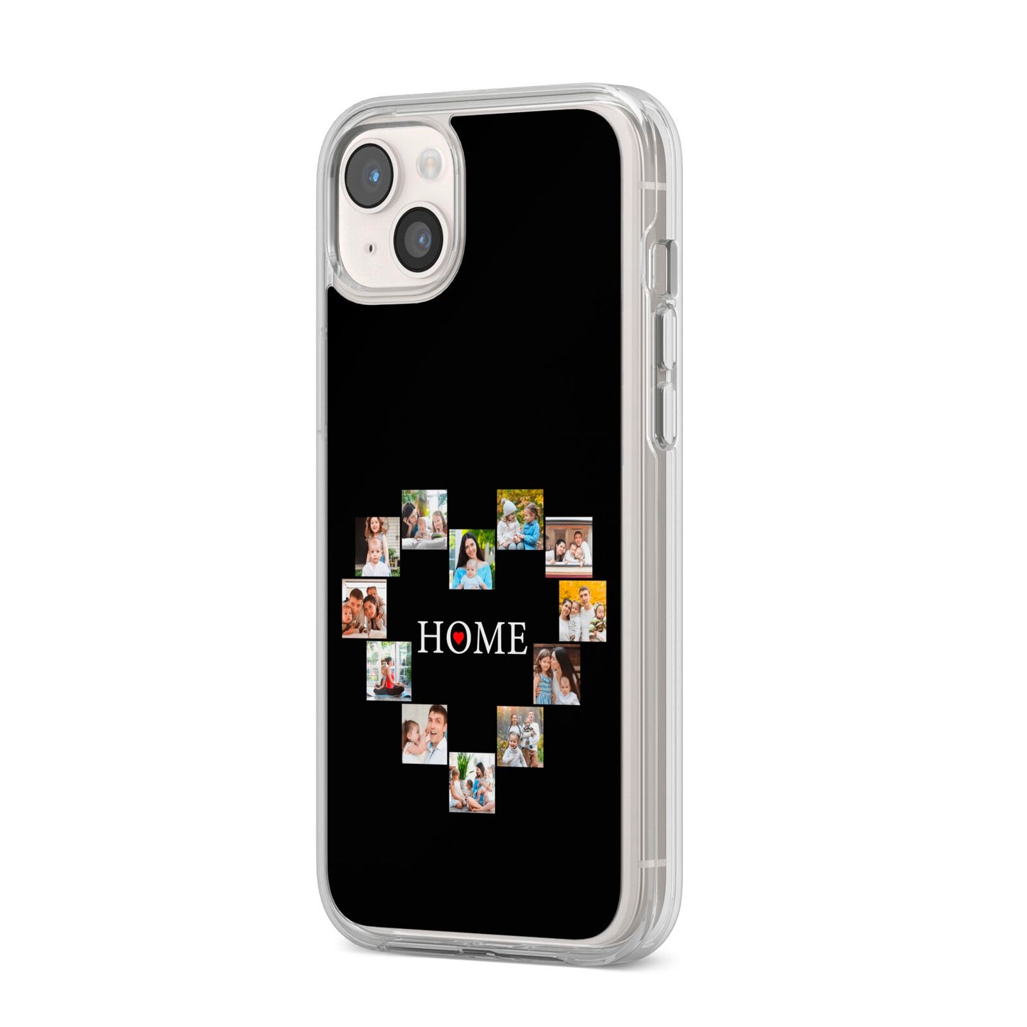 Photos of Home Personalised iPhone 14 Plus Clear Tough Case Starlight Angled Image