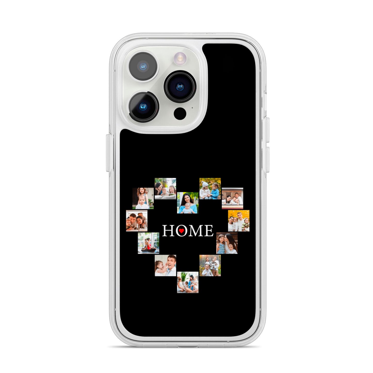 Photos of Home Personalised iPhone 14 Pro Clear Tough Case Silver
