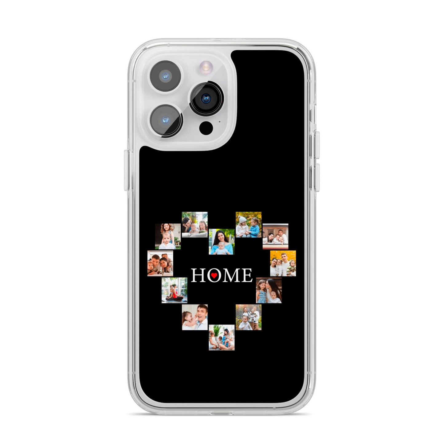 Photos of Home Personalised iPhone 14 Pro Max Clear Tough Case Silver