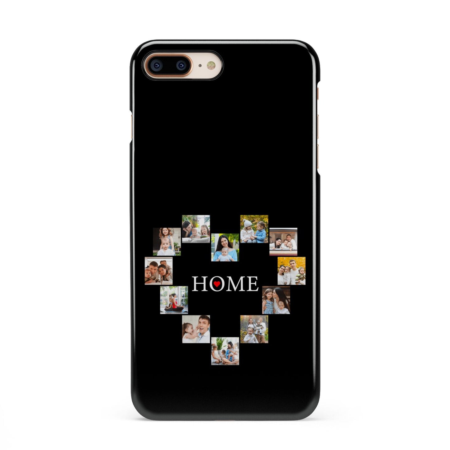 Photos of Home Personalised iPhone 8 Plus 3D Snap Case on Gold Phone