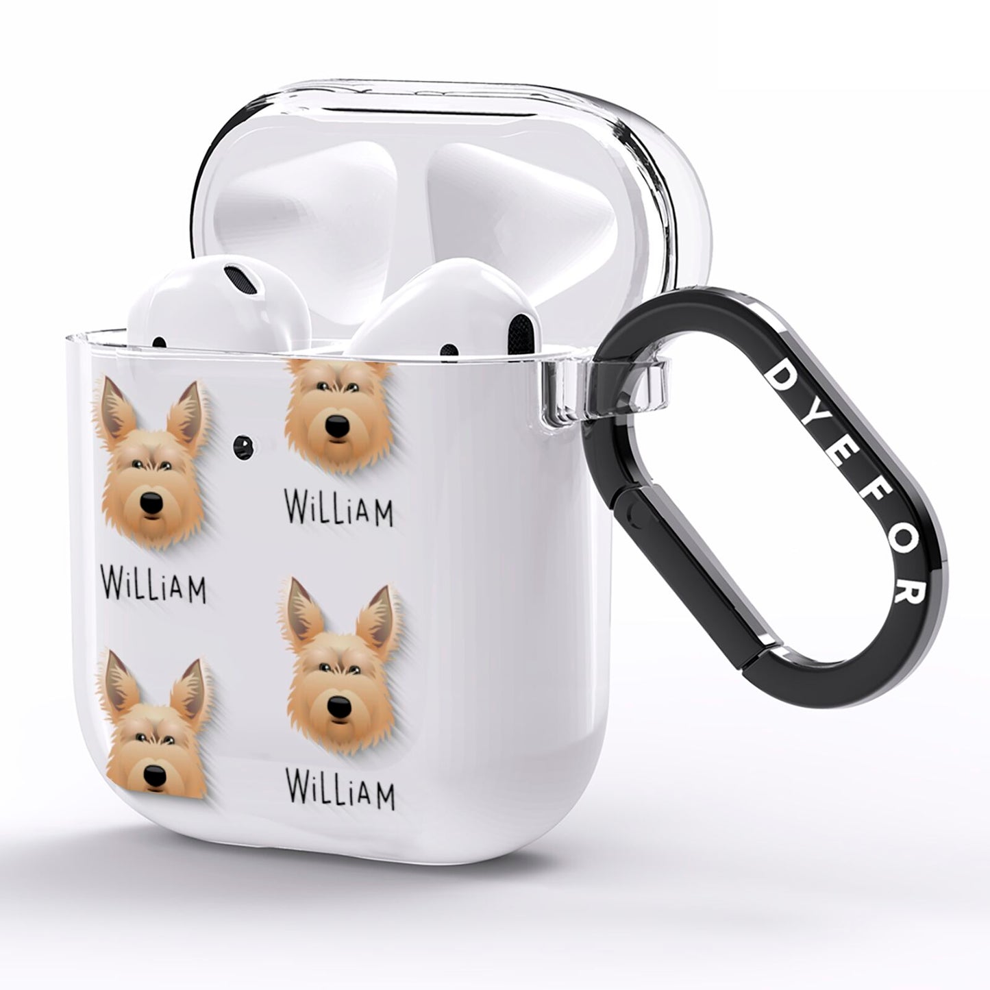 Picardy Sheepdog Icon with Name AirPods Clear Case Side Image