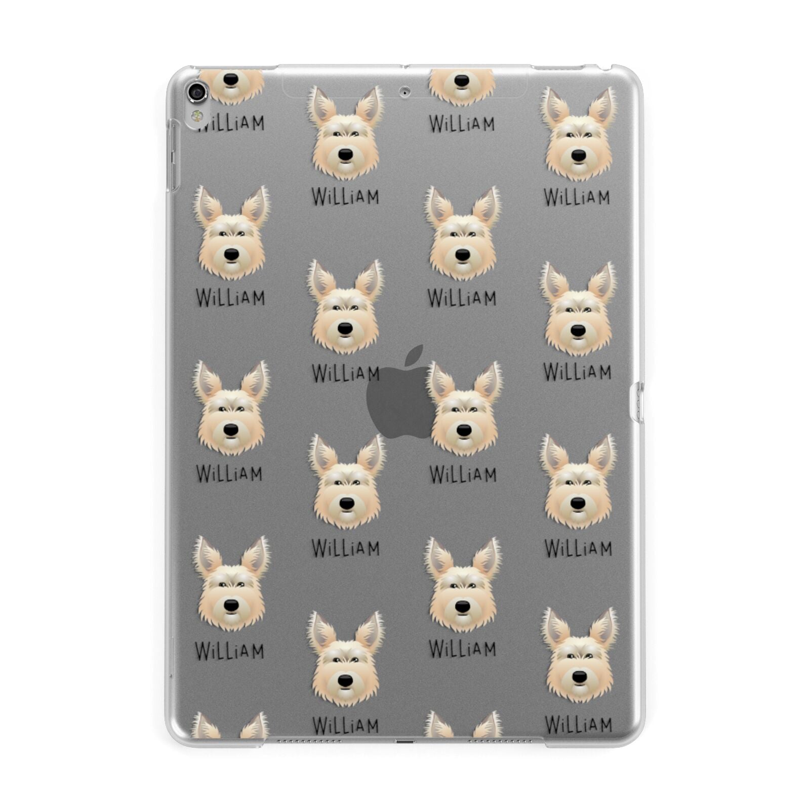 Picardy Sheepdog Icon with Name Apple iPad Silver Case