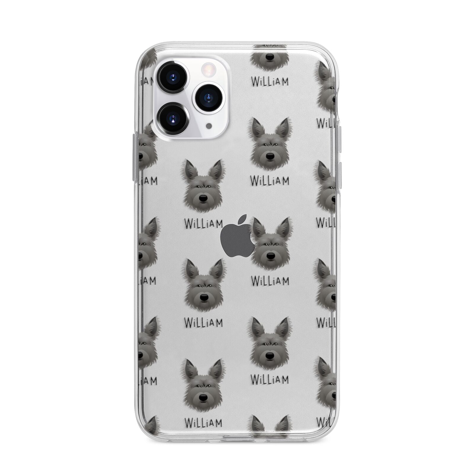 Picardy Sheepdog Icon with Name Apple iPhone 11 Pro Max in Silver with Bumper Case