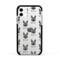 Picardy Sheepdog Icon with Name Apple iPhone 11 in White with Black Impact Case