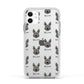 Picardy Sheepdog Icon with Name Apple iPhone 11 in White with White Impact Case