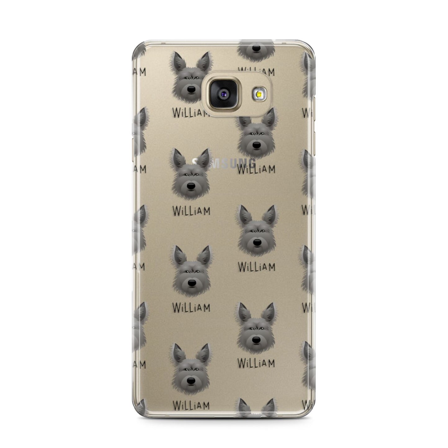 Picardy Sheepdog Icon with Name Samsung Galaxy A7 2016 Case on gold phone