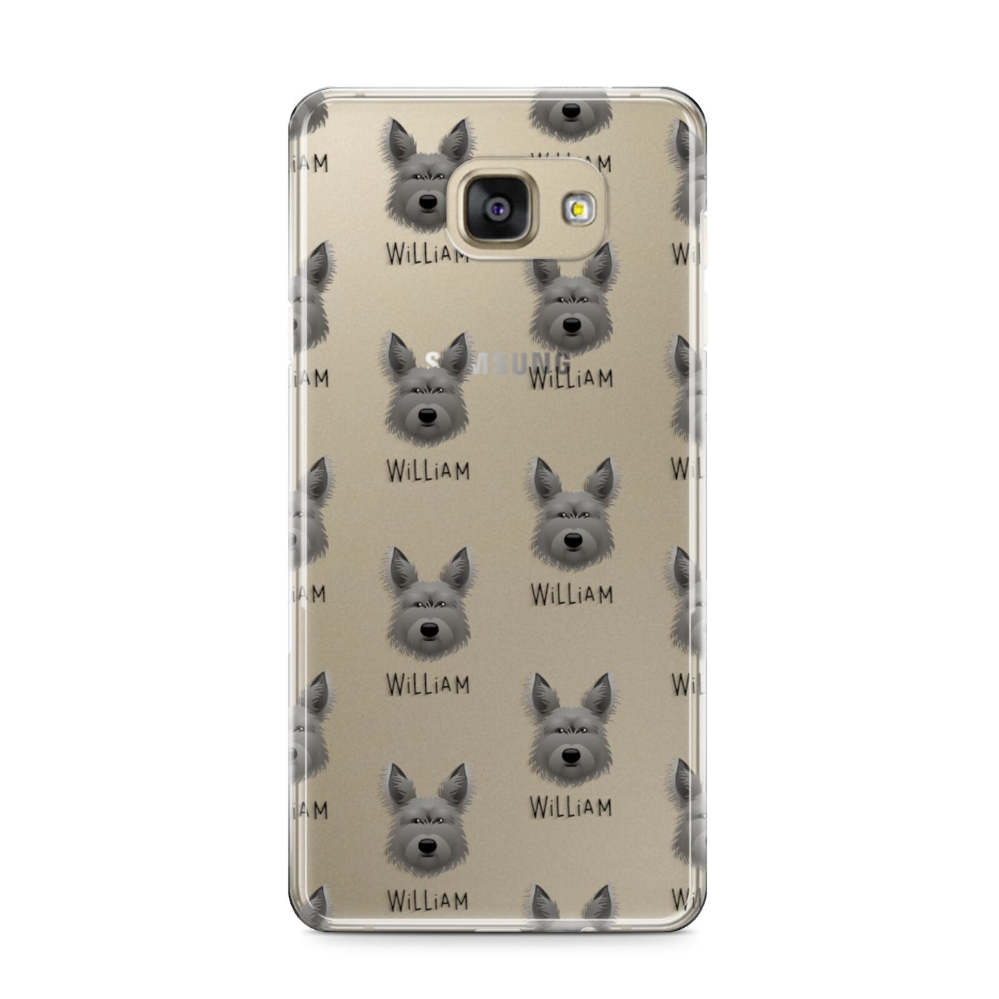 Picardy Sheepdog Icon with Name Samsung Galaxy A9 2016 Case on gold phone