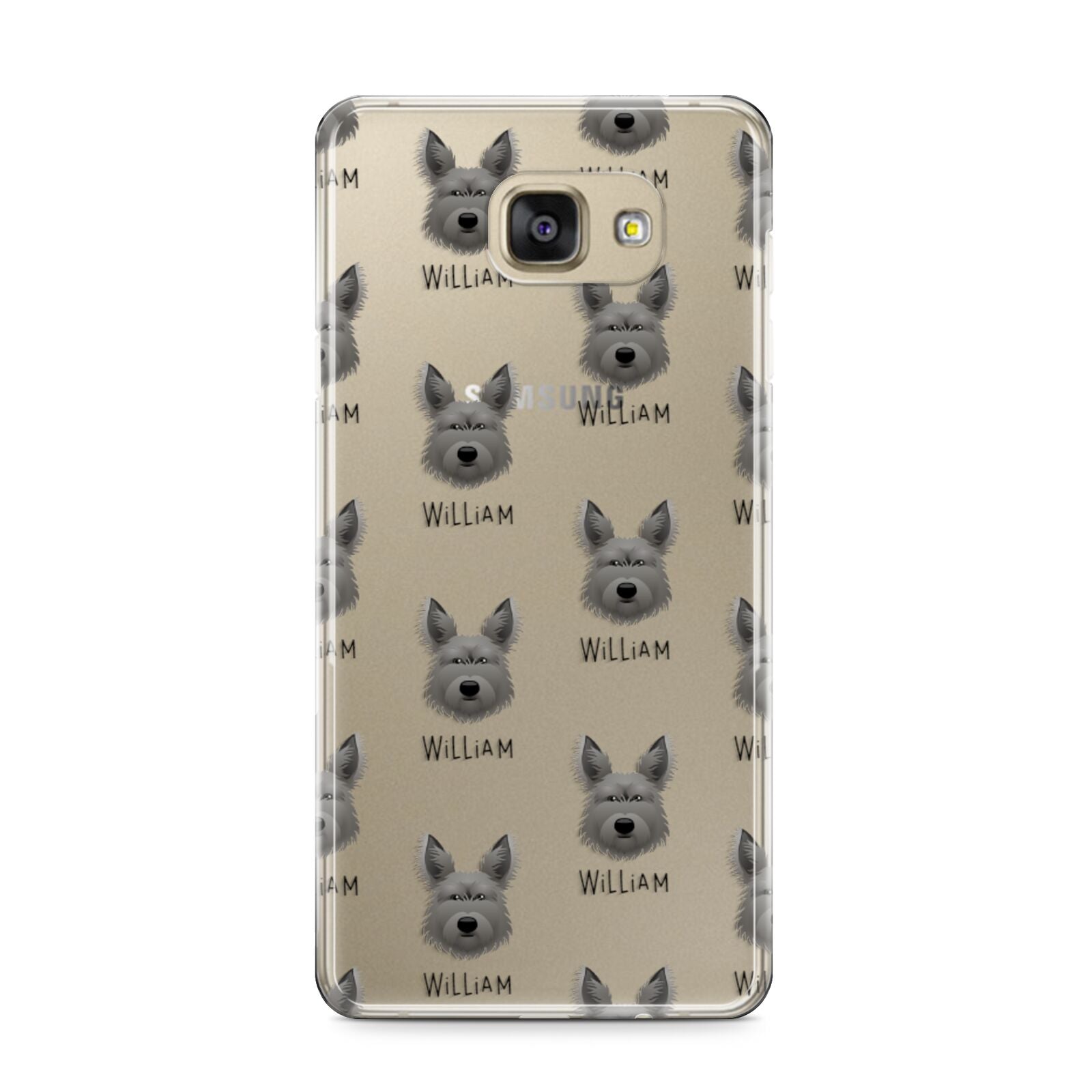 Picardy Sheepdog Icon with Name Samsung Galaxy A9 2016 Case on gold phone