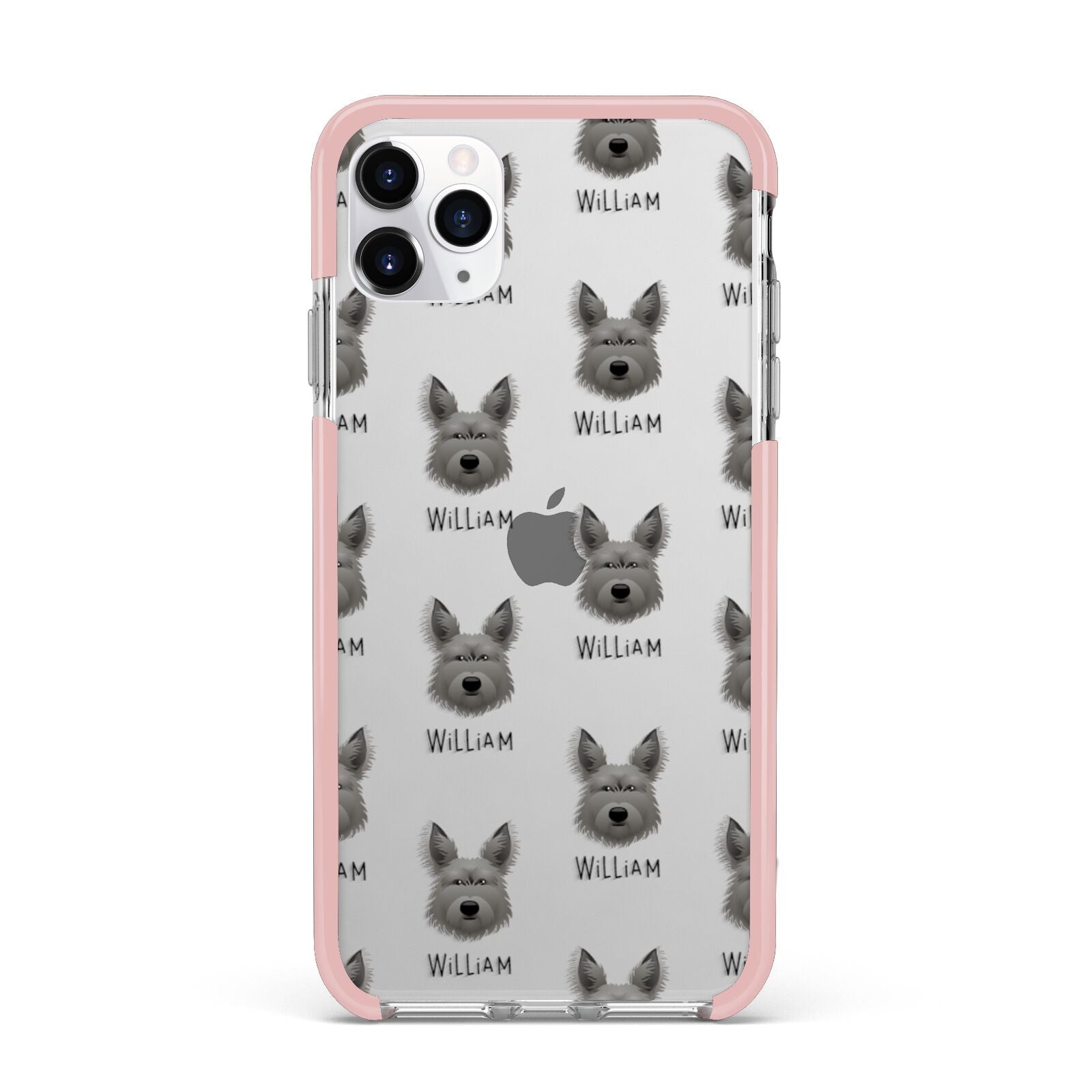 Picardy Sheepdog Icon with Name iPhone 11 Pro Max Impact Pink Edge Case