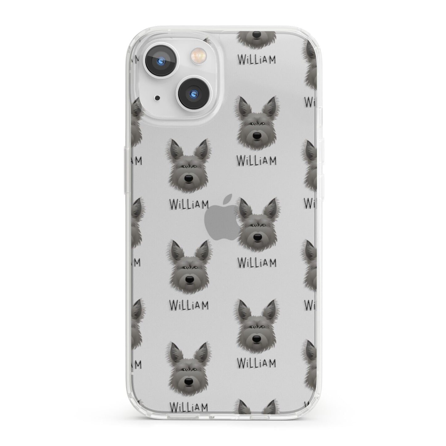 Picardy Sheepdog Icon with Name iPhone 13 Clear Bumper Case
