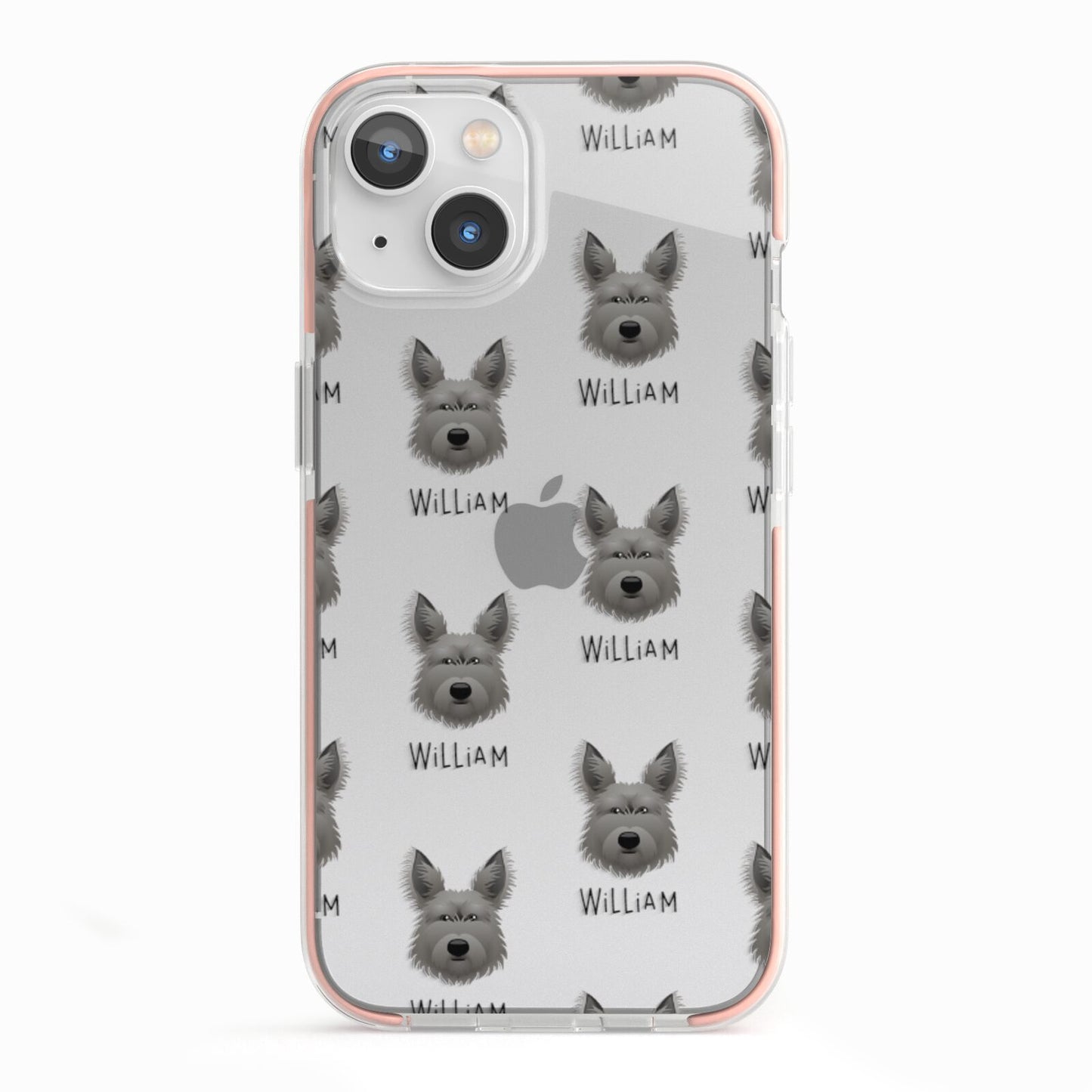 Picardy Sheepdog Icon with Name iPhone 13 TPU Impact Case with Pink Edges