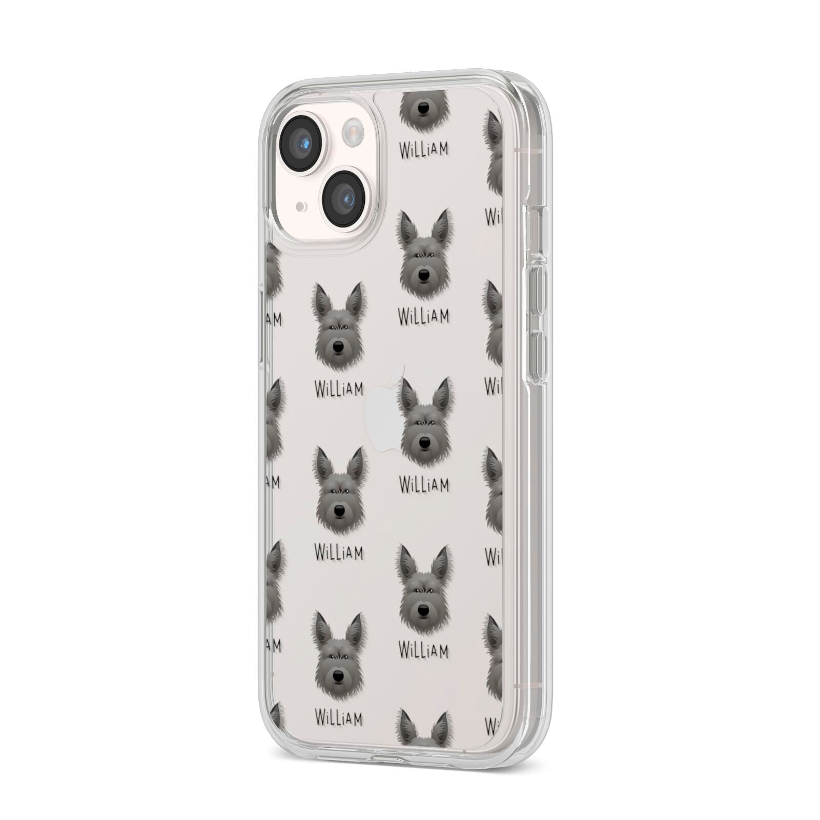 Picardy Sheepdog Icon with Name iPhone 14 Clear Tough Case Starlight Angled Image