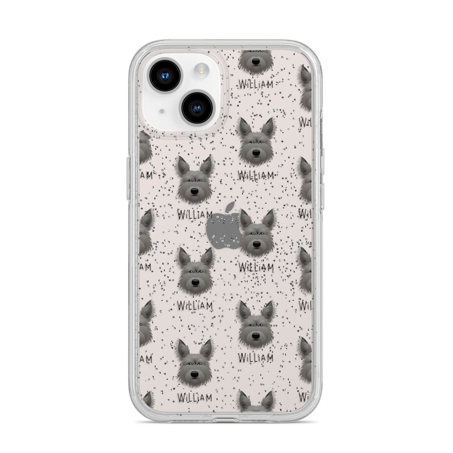 Picardy Sheepdog Icon with Name iPhone 14 Glitter Tough Case Starlight