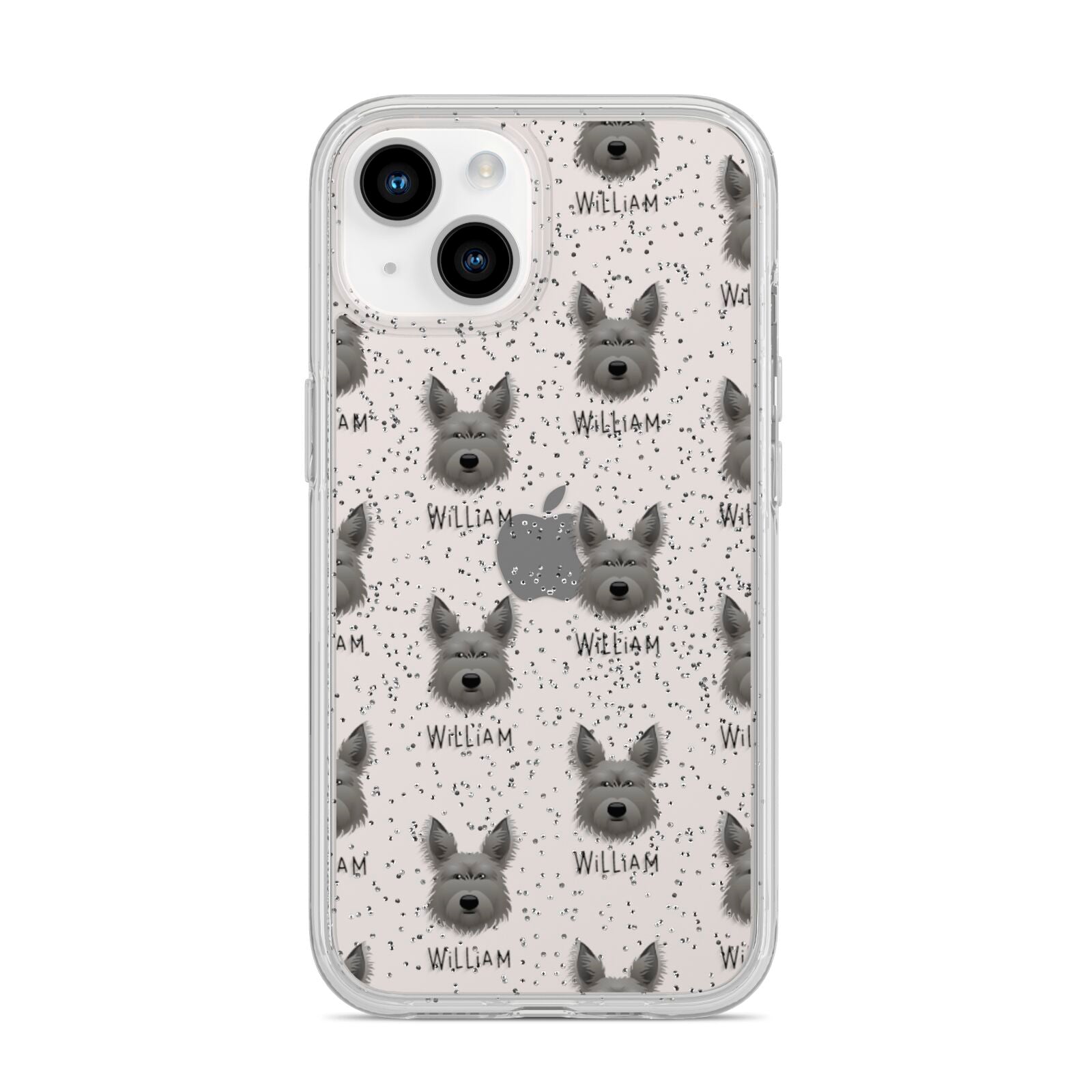 Picardy Sheepdog Icon with Name iPhone 14 Glitter Tough Case Starlight