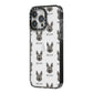 Picardy Sheepdog Icon with Name iPhone 14 Pro Max Black Impact Case Side Angle on Silver phone