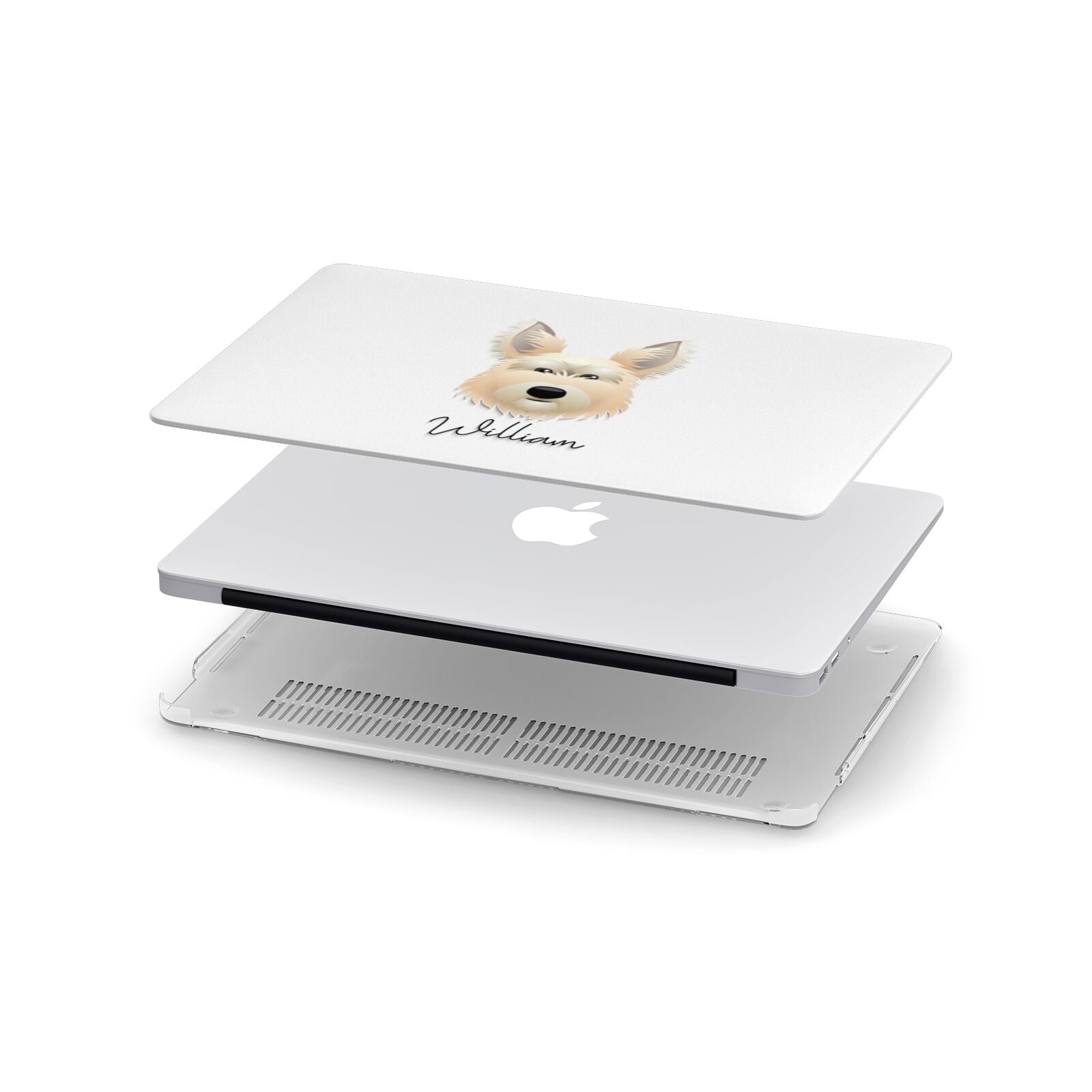 Picardy Sheepdog Personalised Apple MacBook Case in Detail